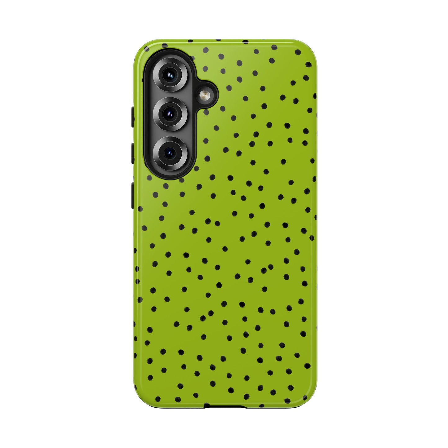 Dinky Dots Chartreuse / Black Phone Case