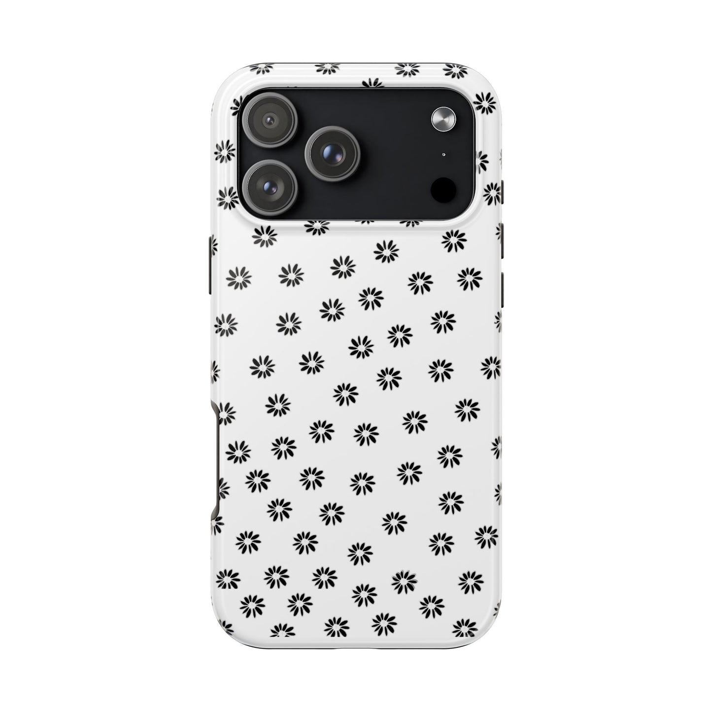 Daisy Dot White / Black Phone Case