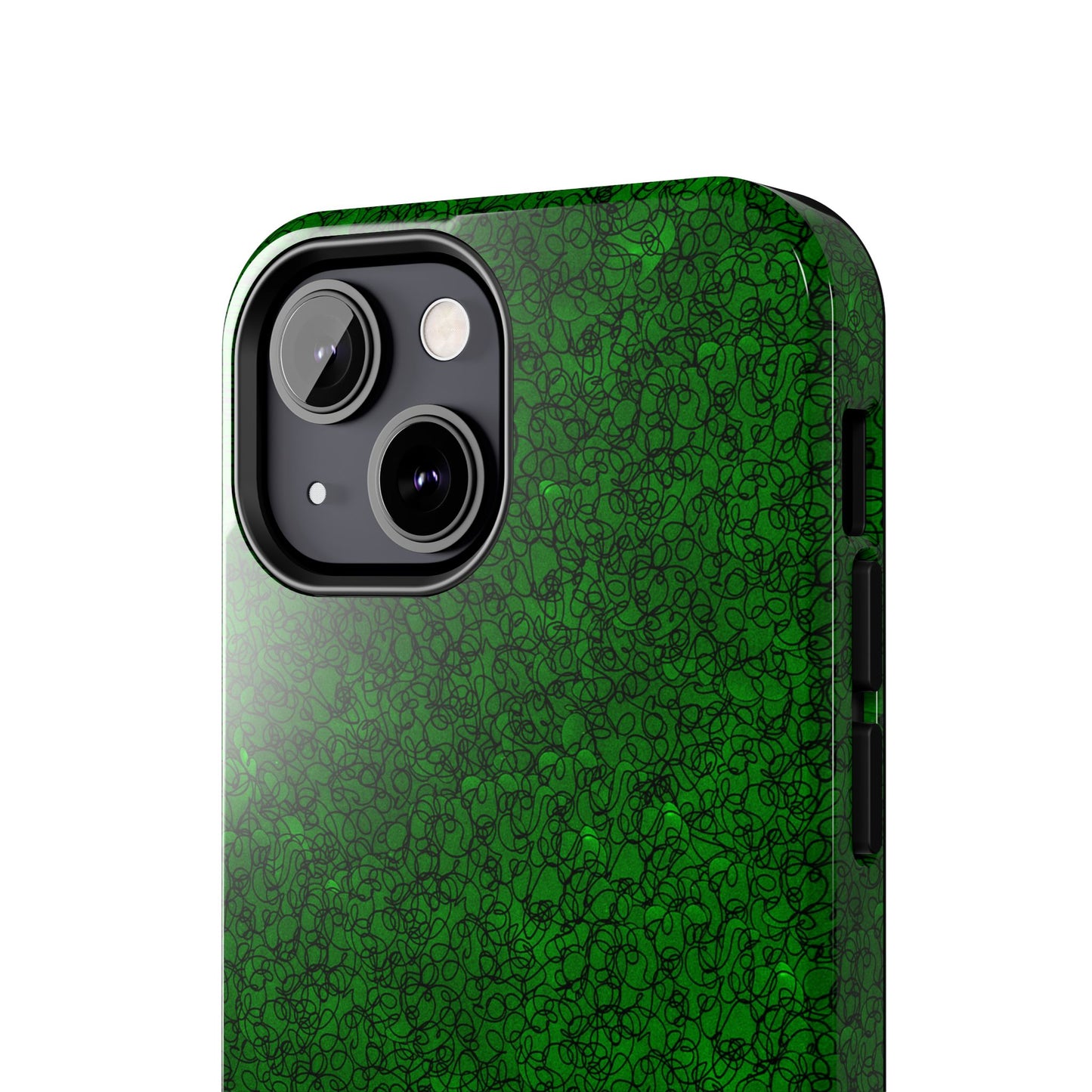 Scribble Green / Black Phone Case