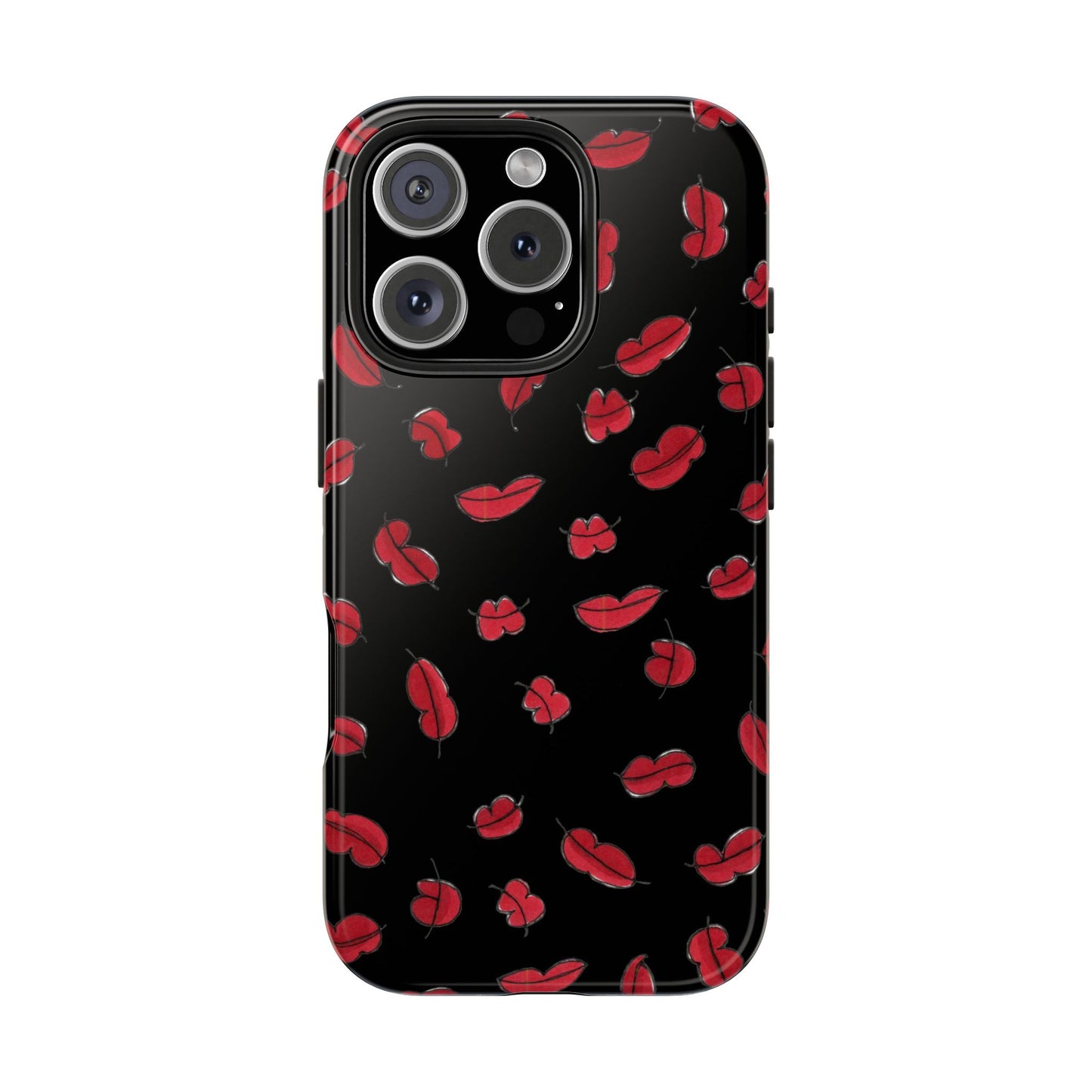 Lotsa Lips Black Phone Case