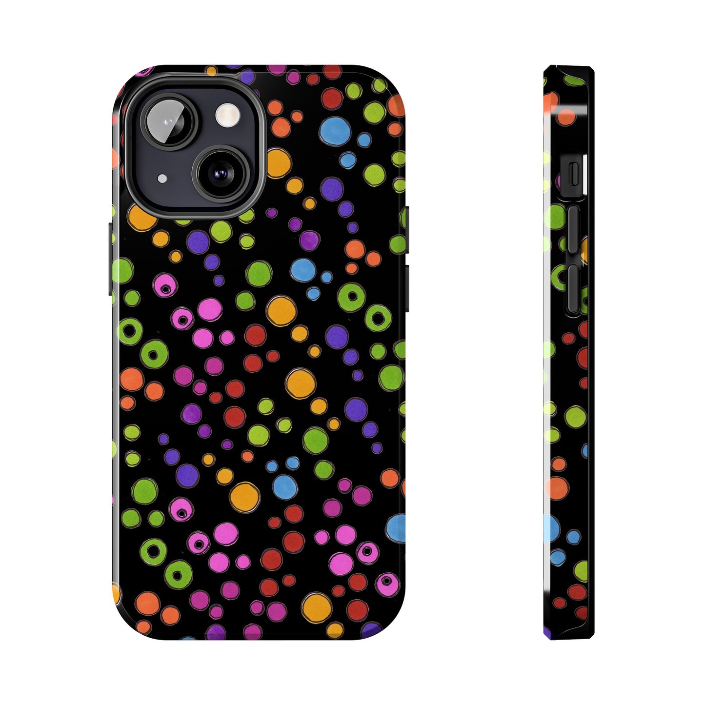 Dog Dots Black / Multi Phone Case