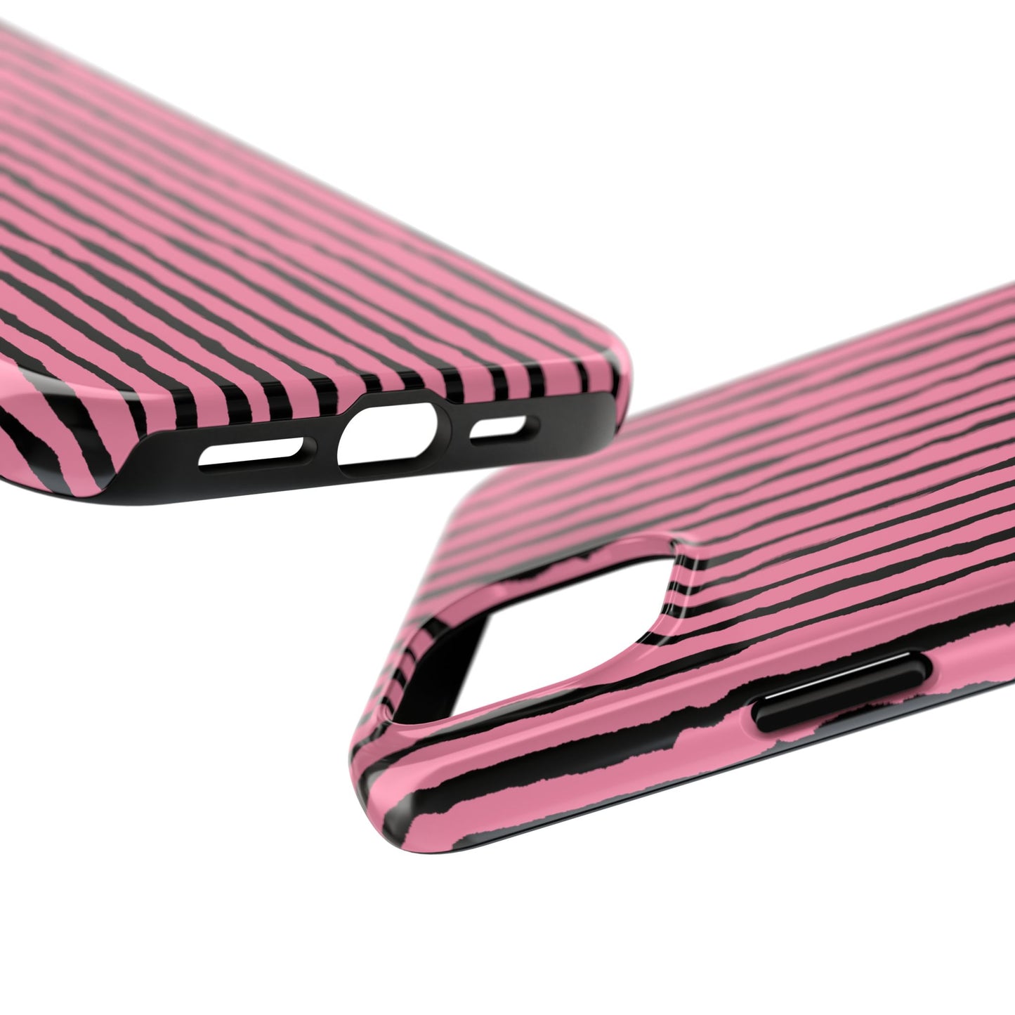 Sorta Stripe Bright Pink / Black Phone Case