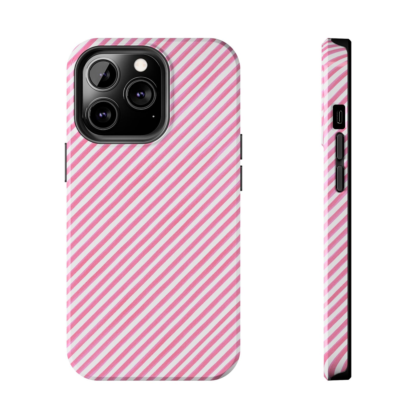 Bias Stripe Pink / White Phone Case