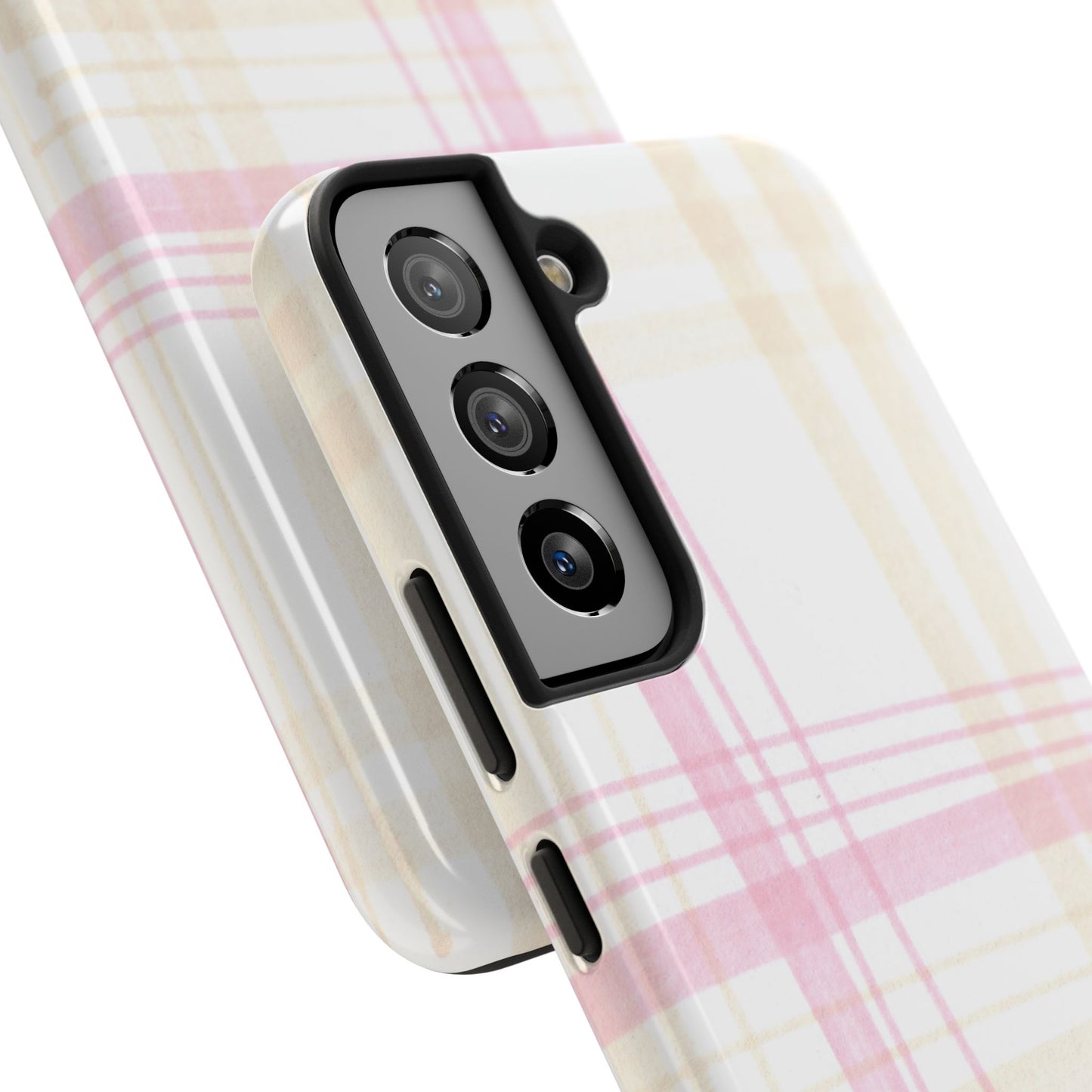 Flower Model Plaid Phone Case