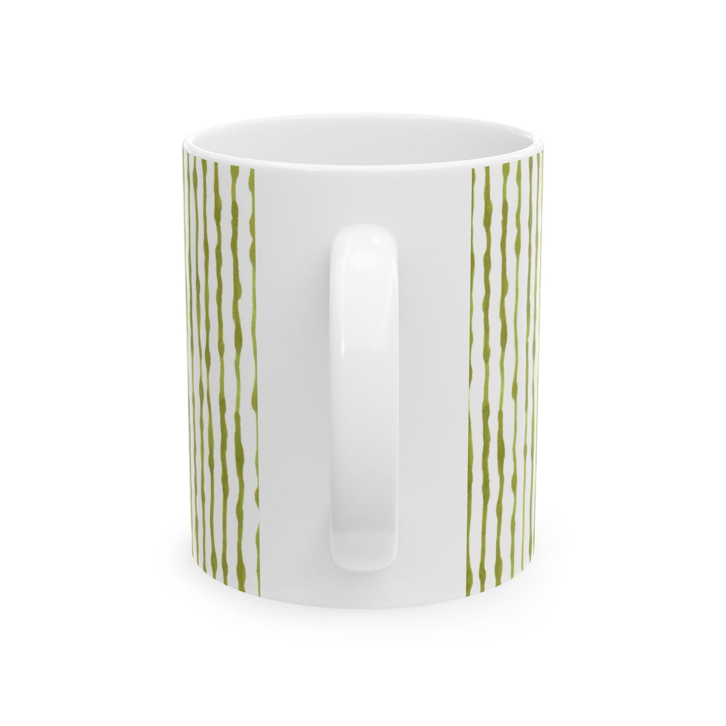 Faux Seersucker White / Green Cup