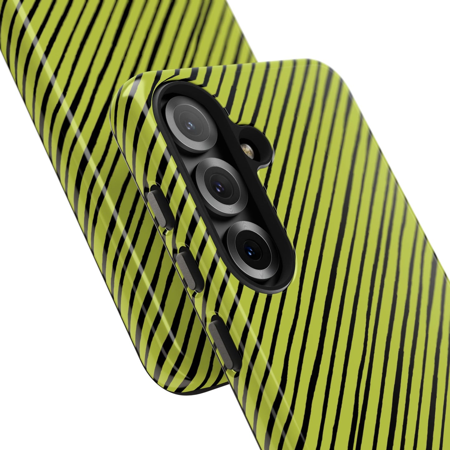 Quirky Bias Stripe Green / Black Phone Case