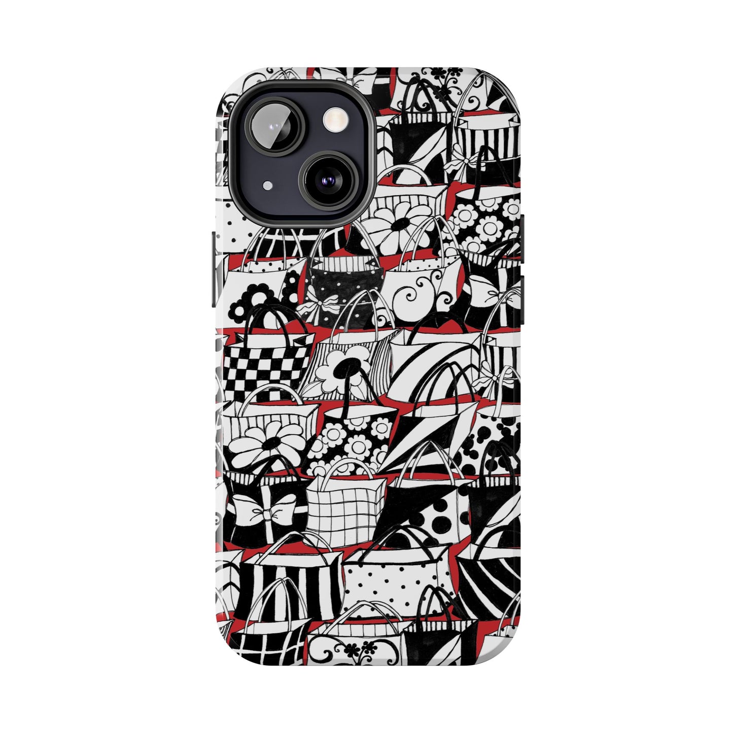 Totally Black, White & Red Phone Case