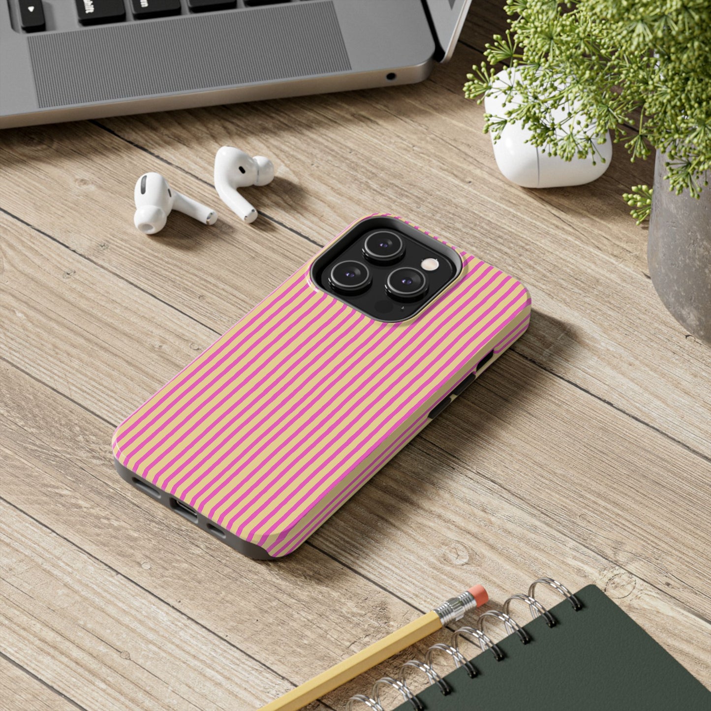 Stripe Yellow / Pink Phone Case