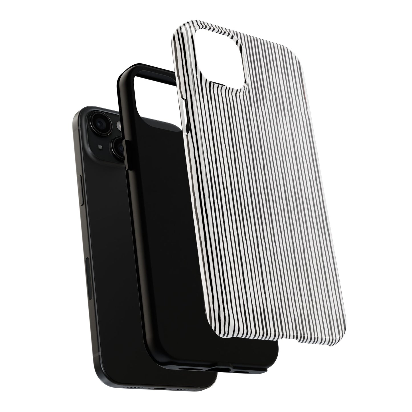 Quirky Pin Stripe White / Black Phone Case