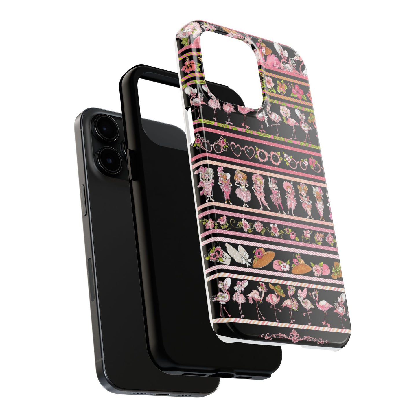 Flam Borders Black Phone Case