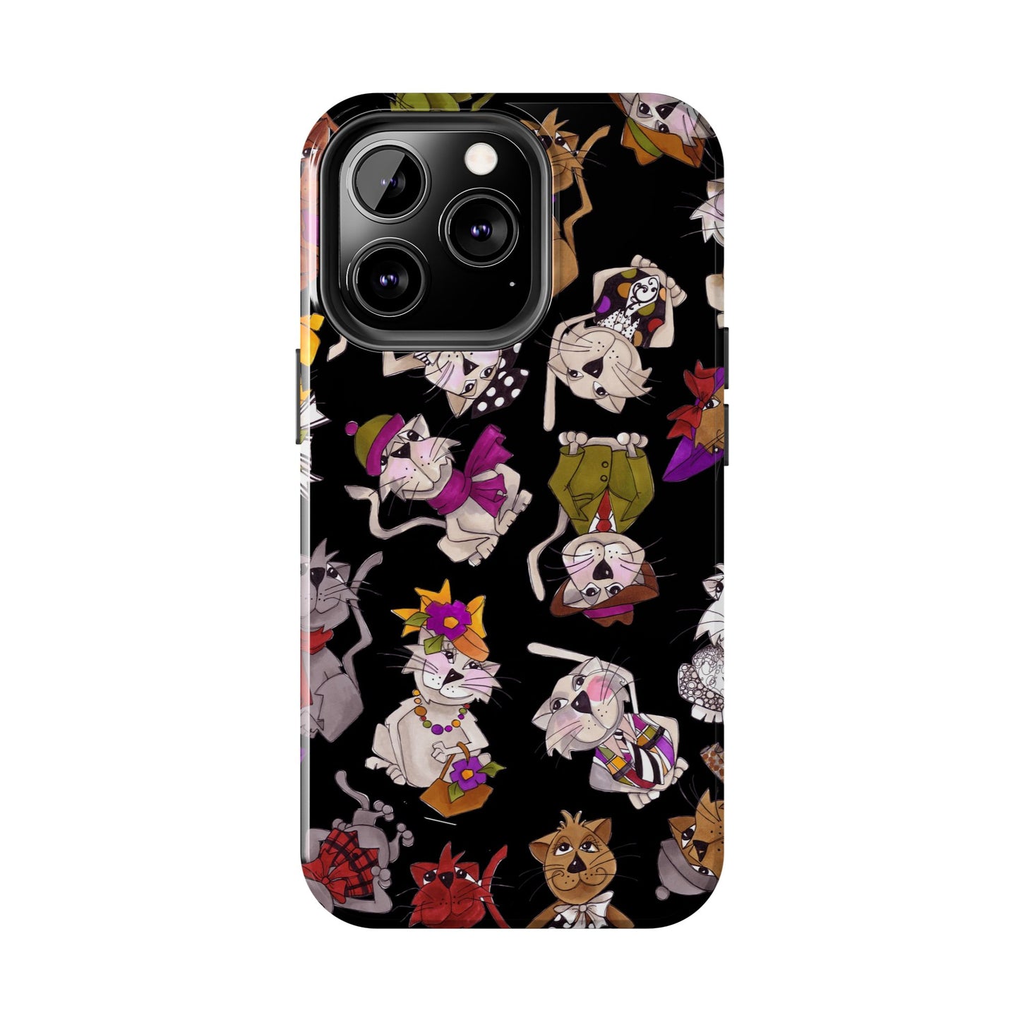 Spice Cats Tossed Black Phone Case