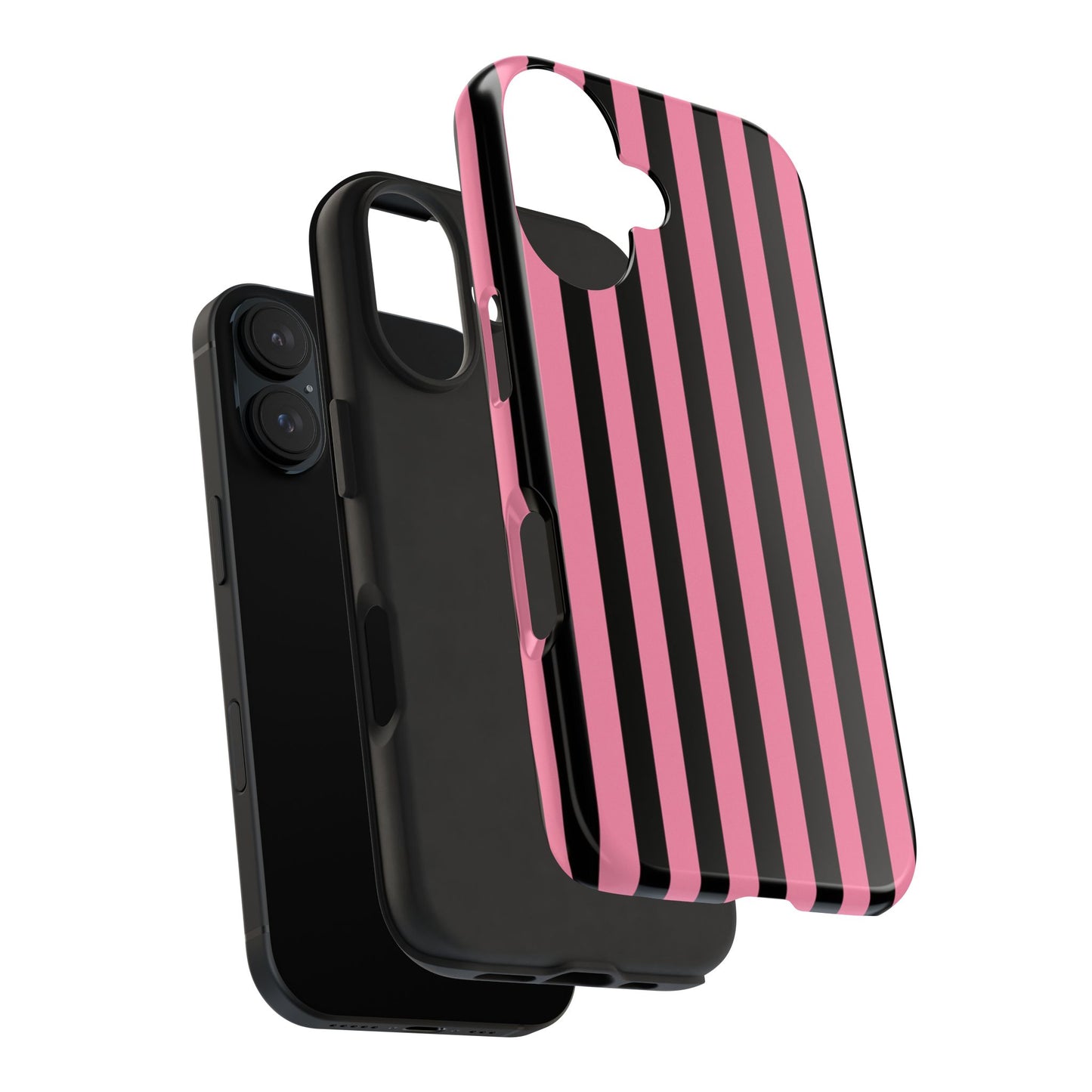 Vertical Stripe Pink / Black Phone Case