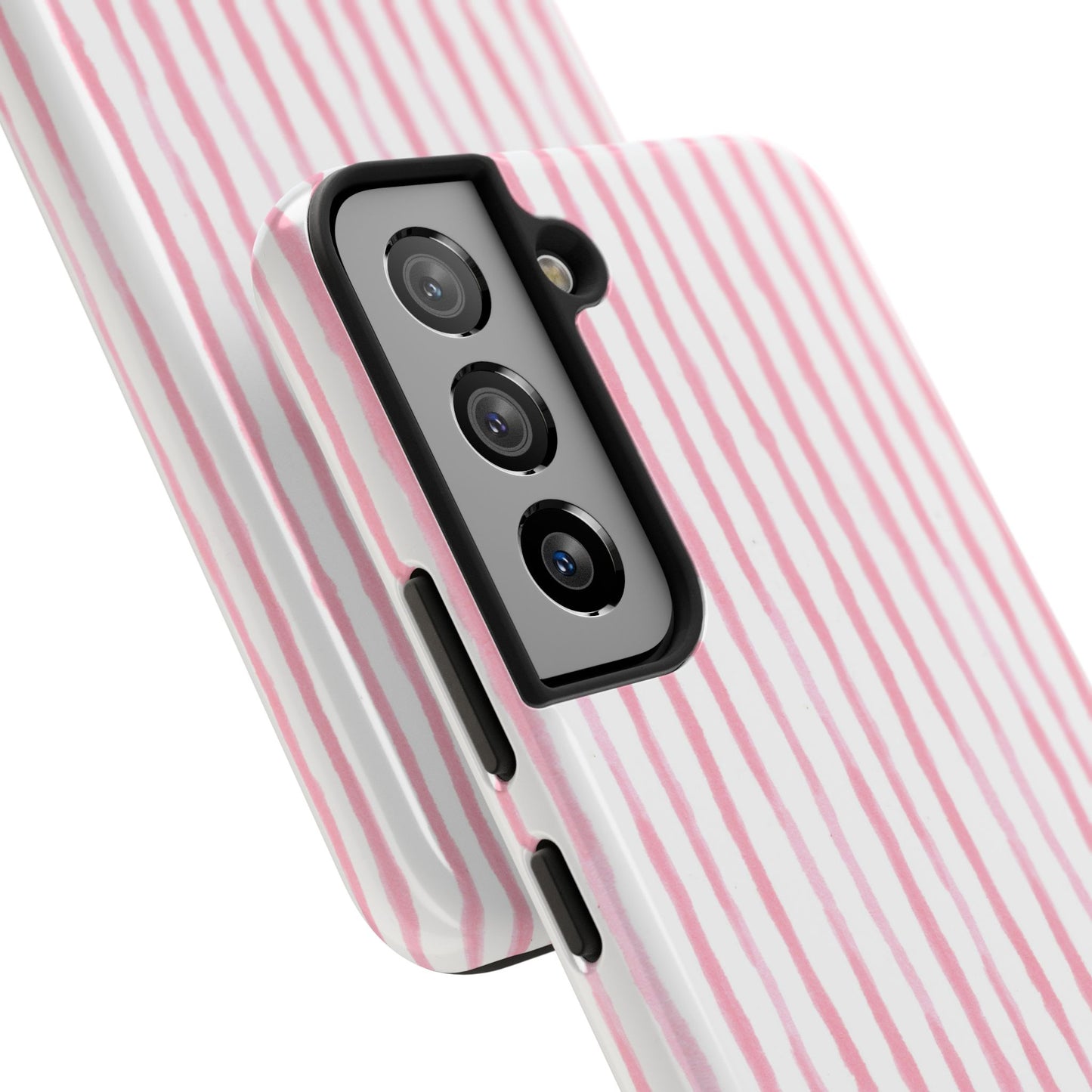 Happy Stripe White / Pink Phone Case