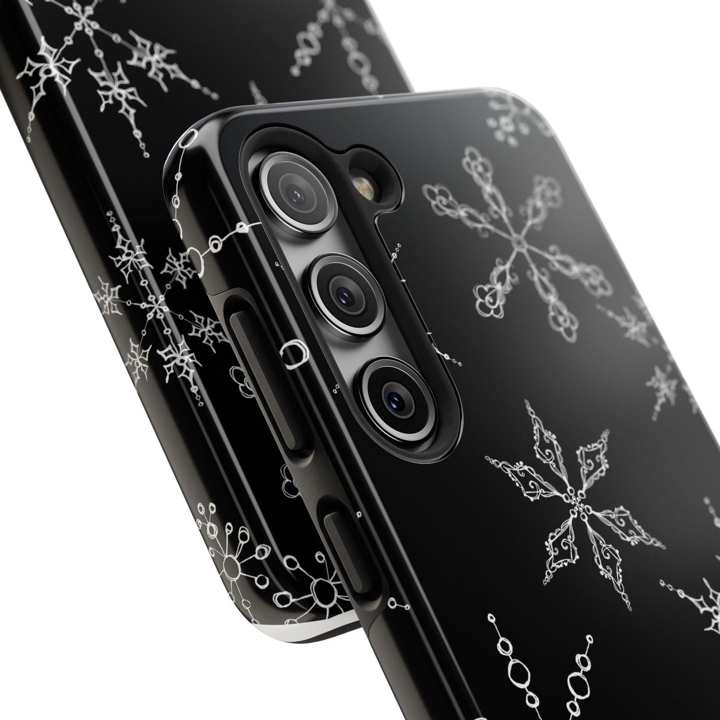 Snowflakes Black Phone Case
