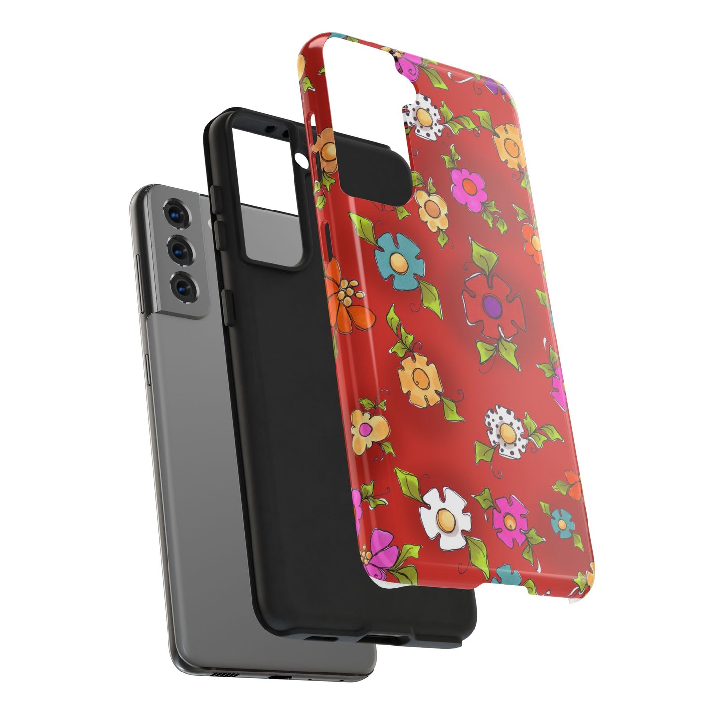 Happy Blooms Red Phone Case