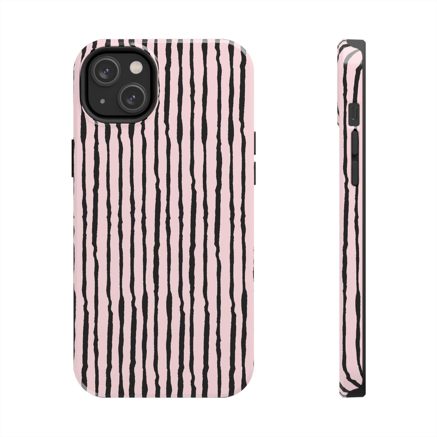 Sorta Stripe Light Pink / Black Phone Case
