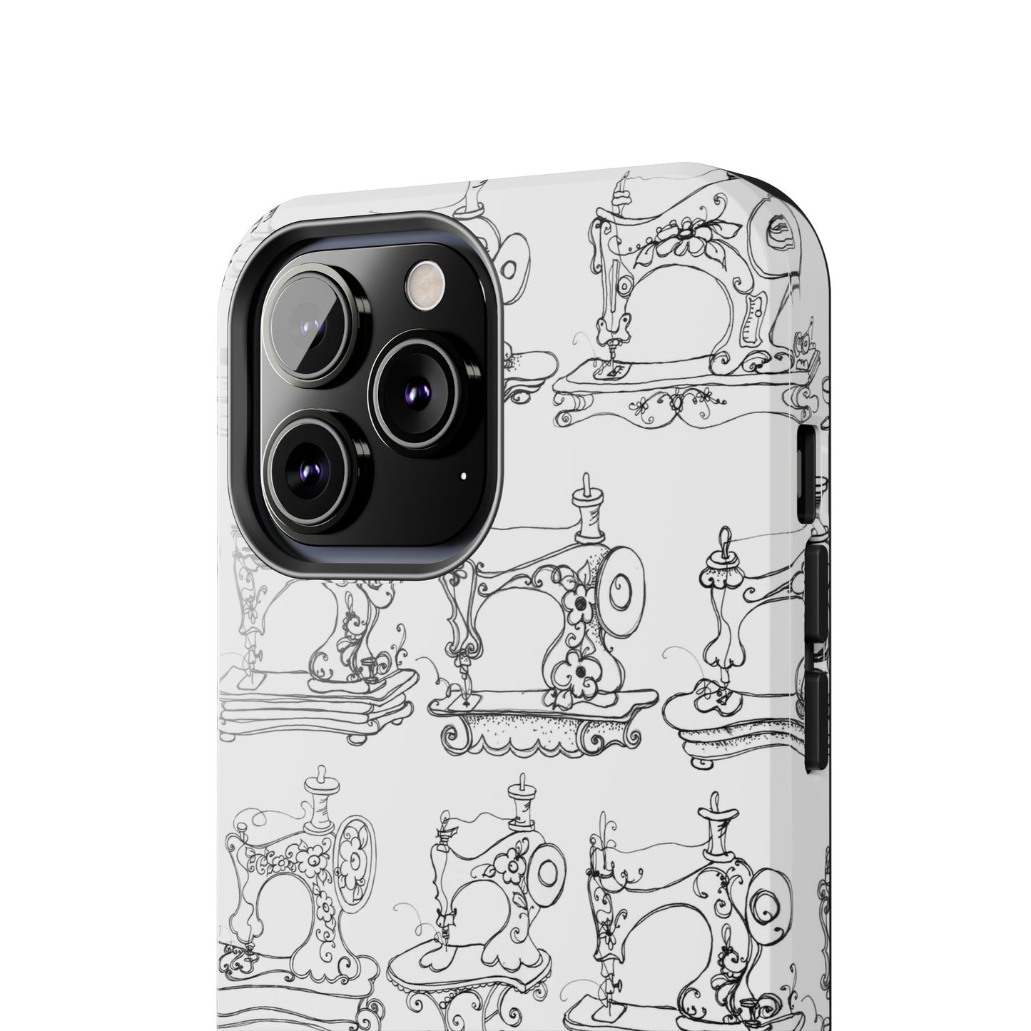 Sew Sew White / Black Phone Case