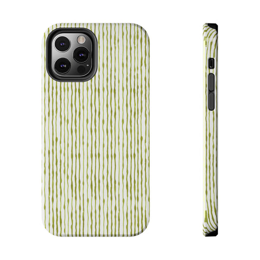 Faux Seersucker White / Green Phone Case