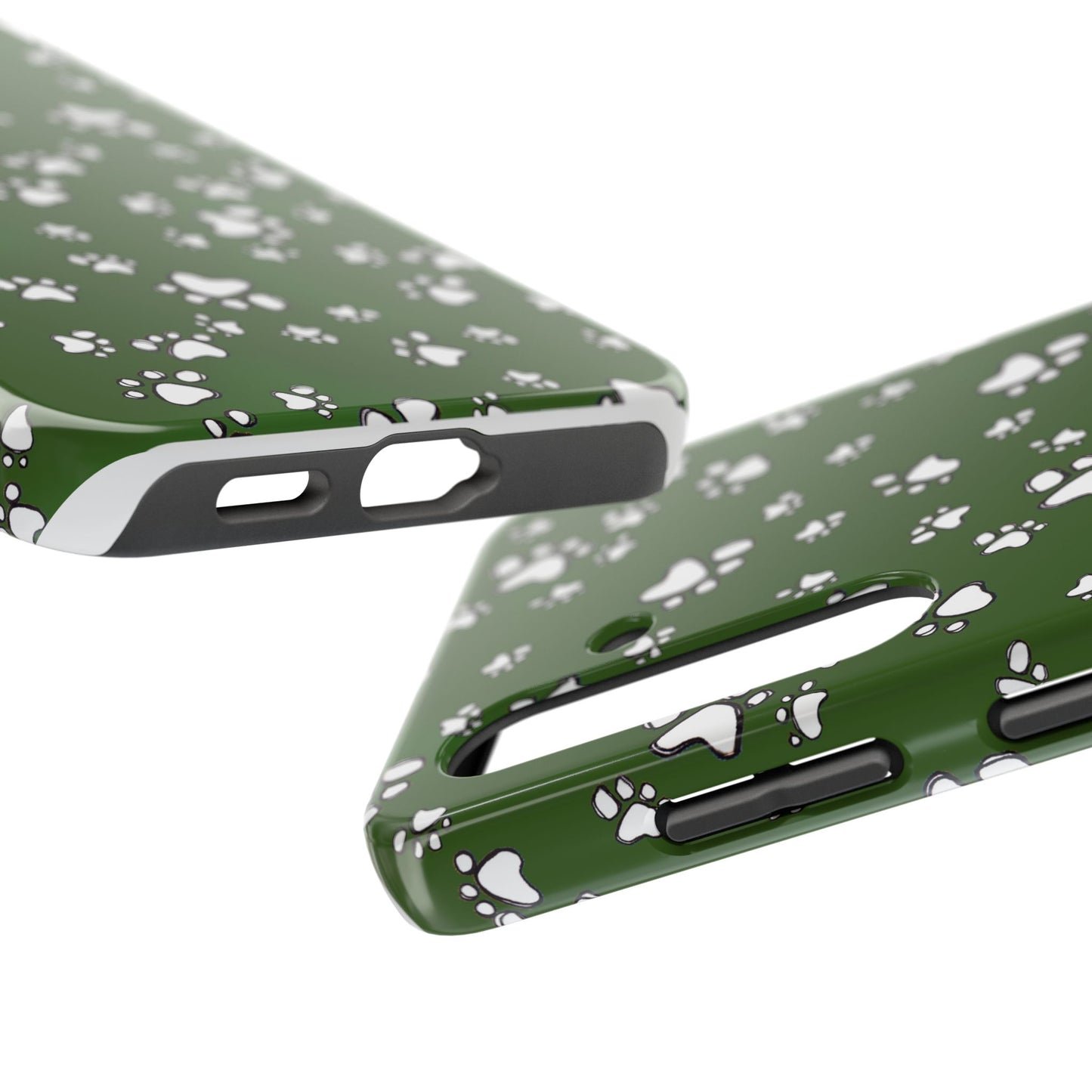 Paw Flakes Green Phone Case