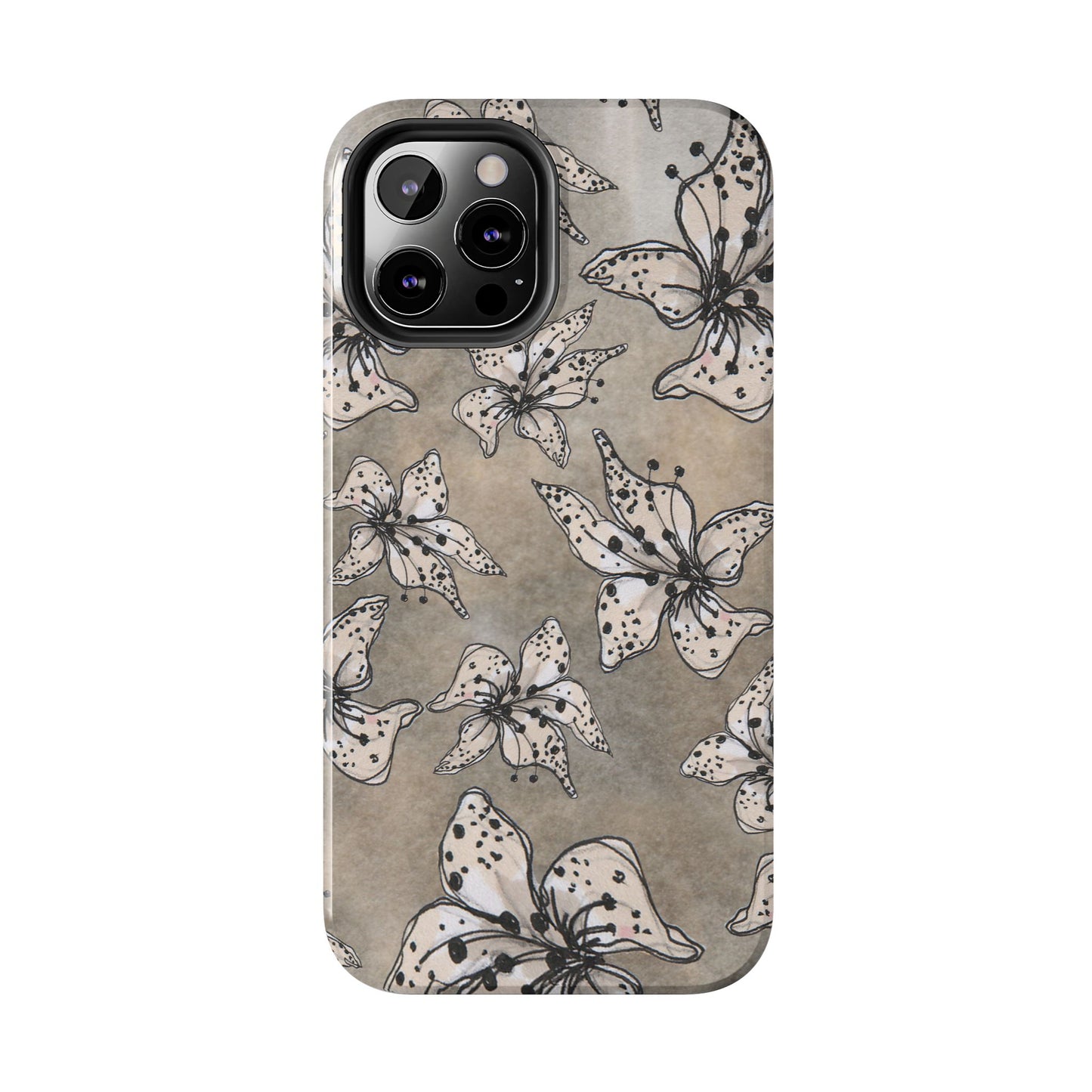Spotted Lilies Gray Phone Case