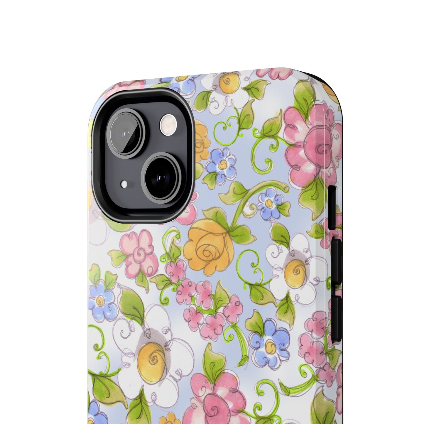 Flower Frolic Blue Phone Case