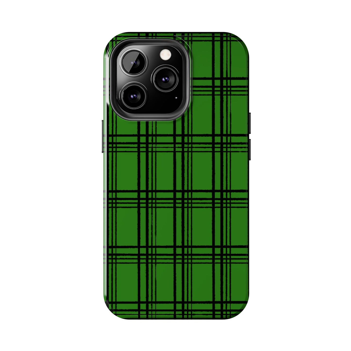 Glad Plaid Green / Black Phone Case