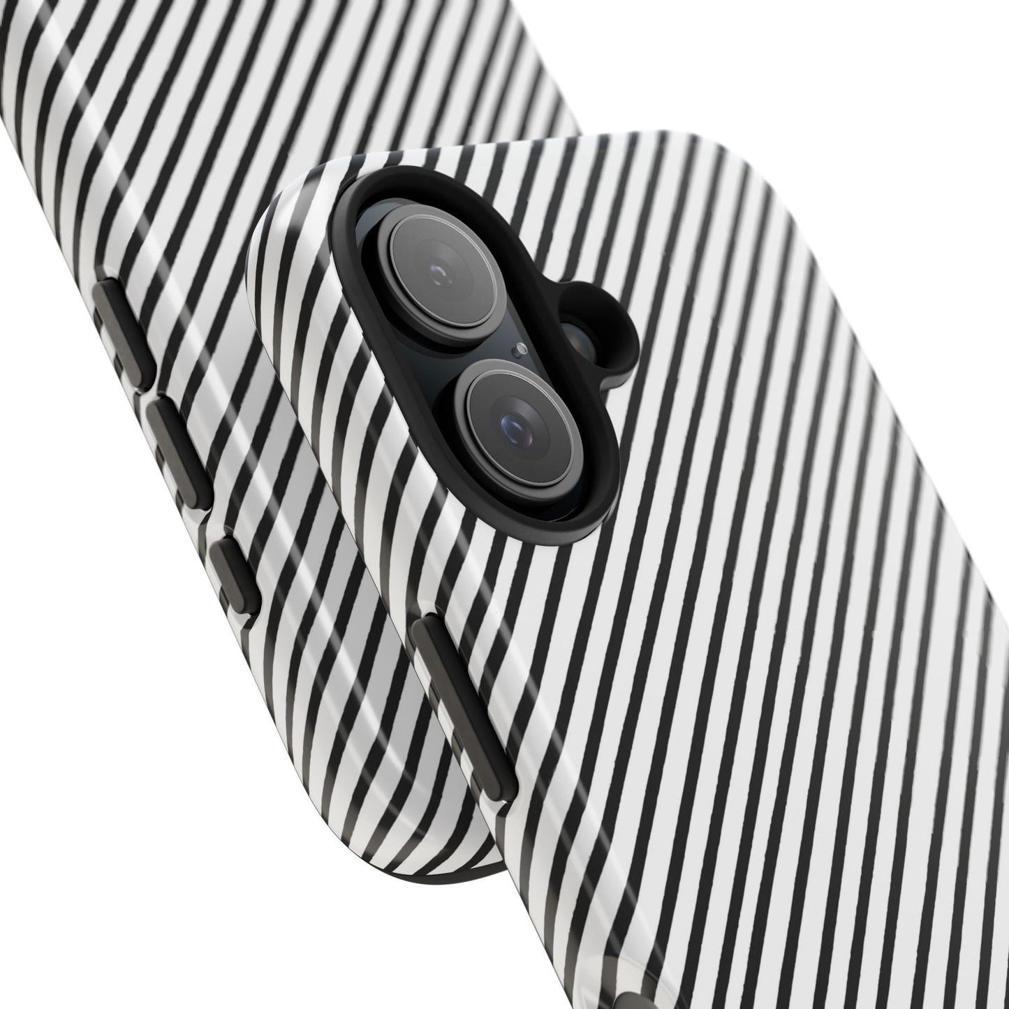 Diagonal Stripe White / Black Phone Case