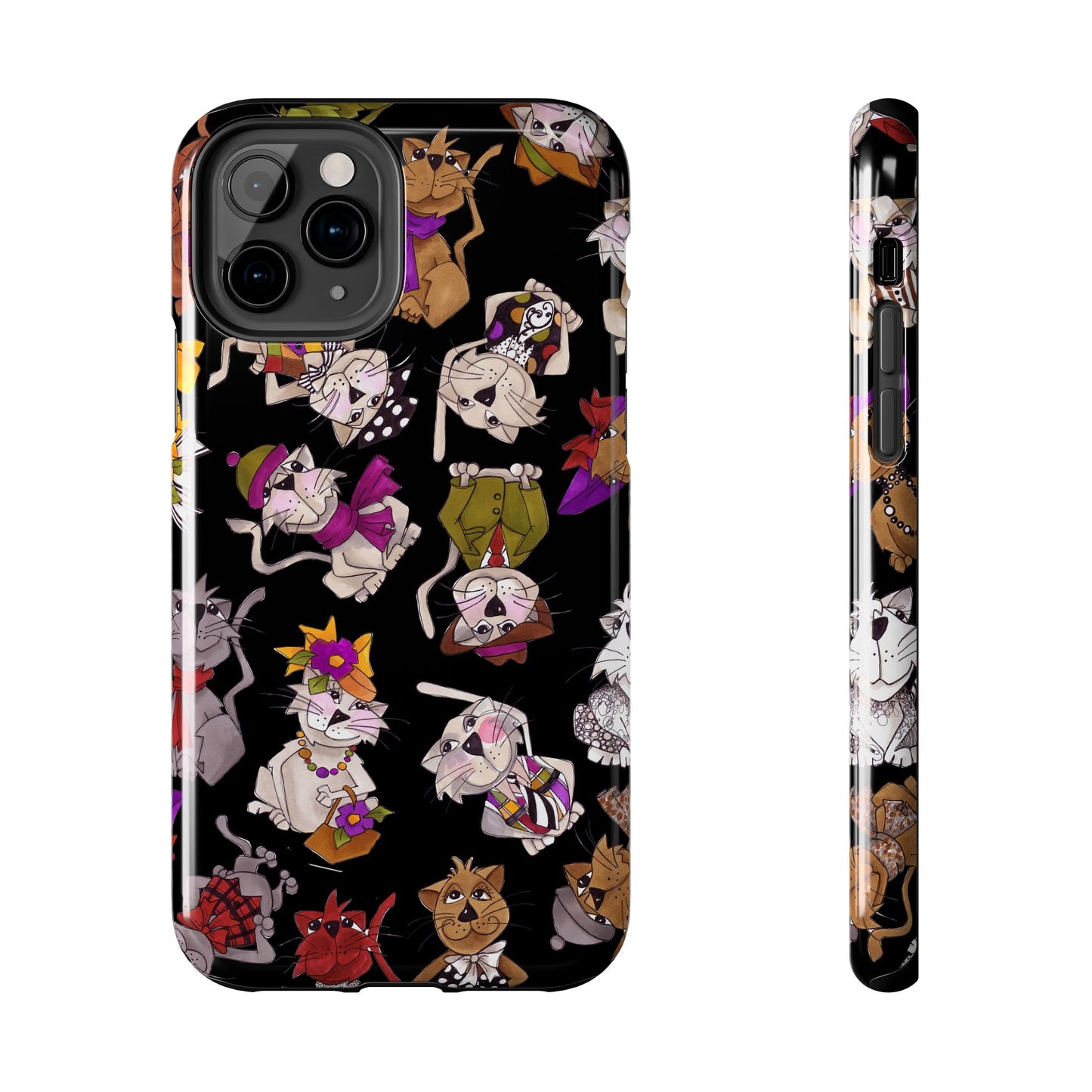 Spice Cats Tossed Black Phone Case