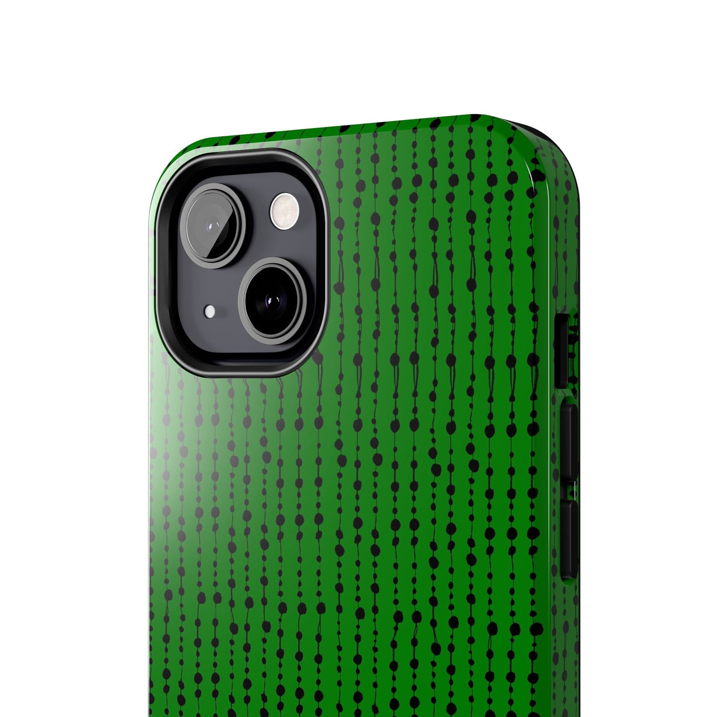 Beaded Curtain Green / Black Phone Case