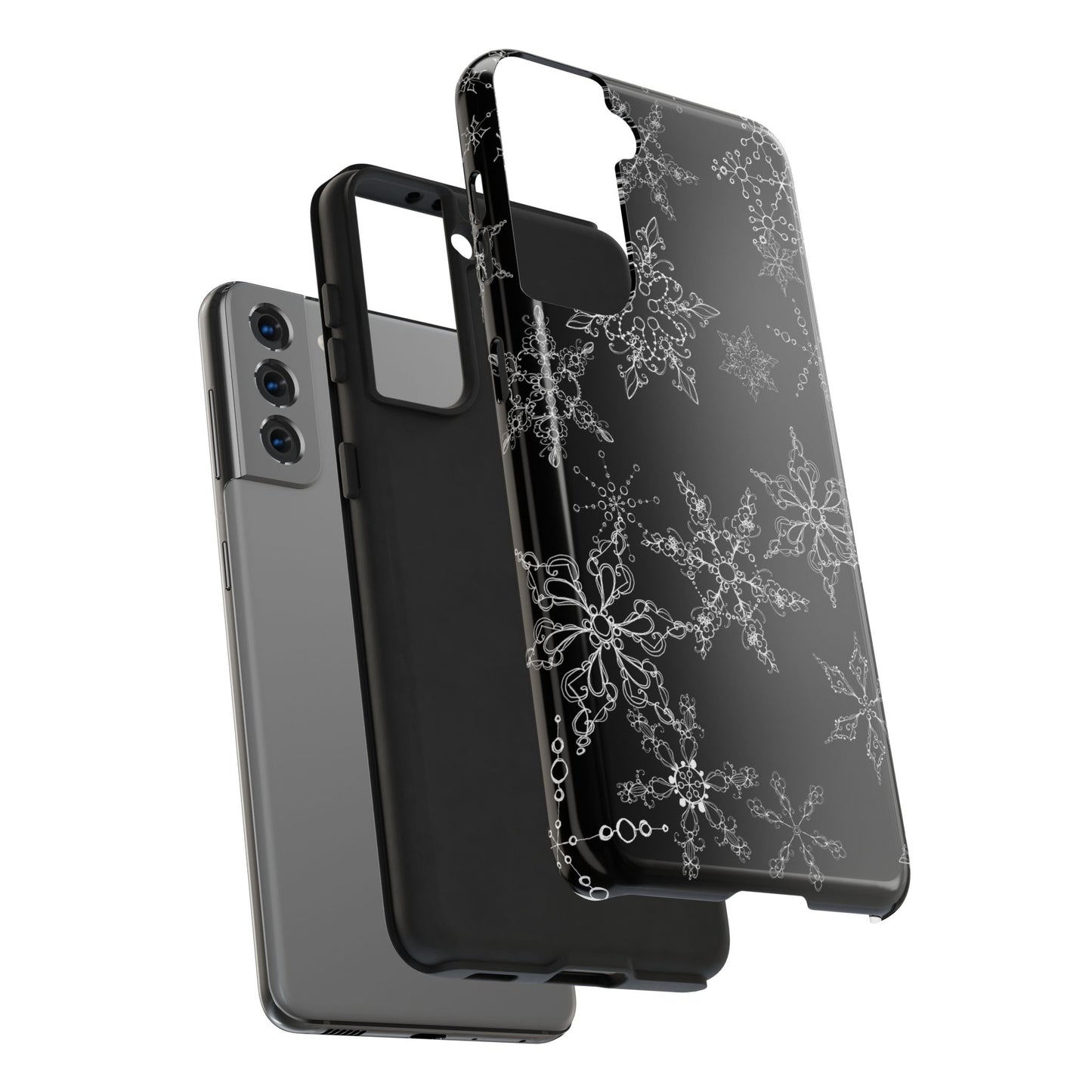 Random Flakes Black Phone Case