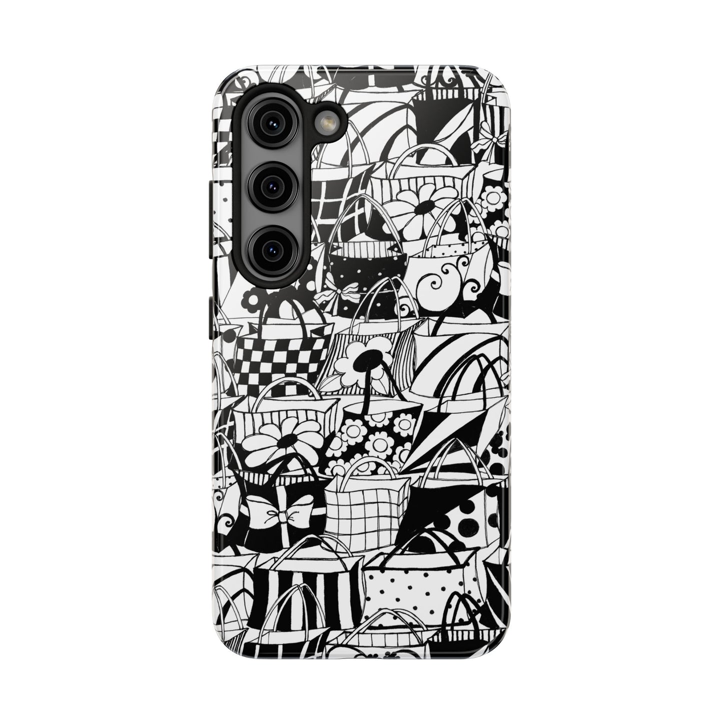 Totally Black / White Phone Case