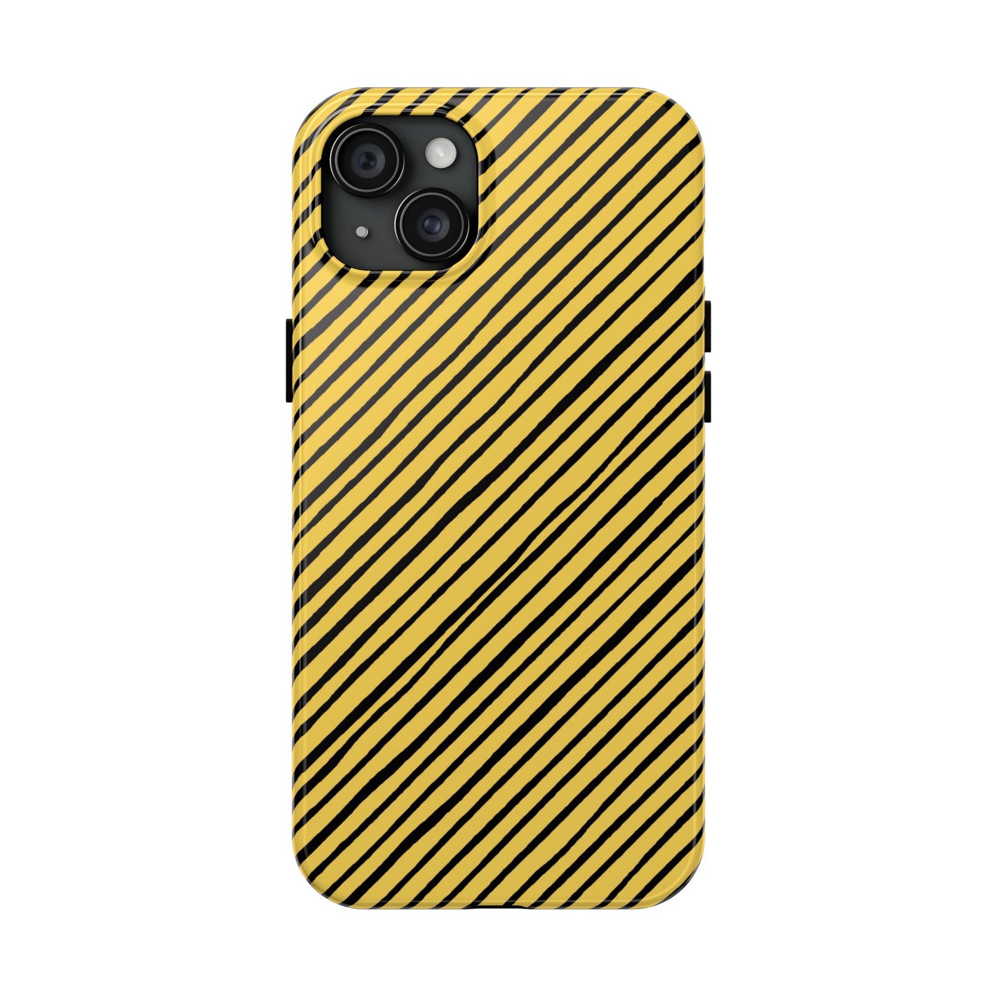 Quirky Bias Stripe Yellow / Black Phone Case