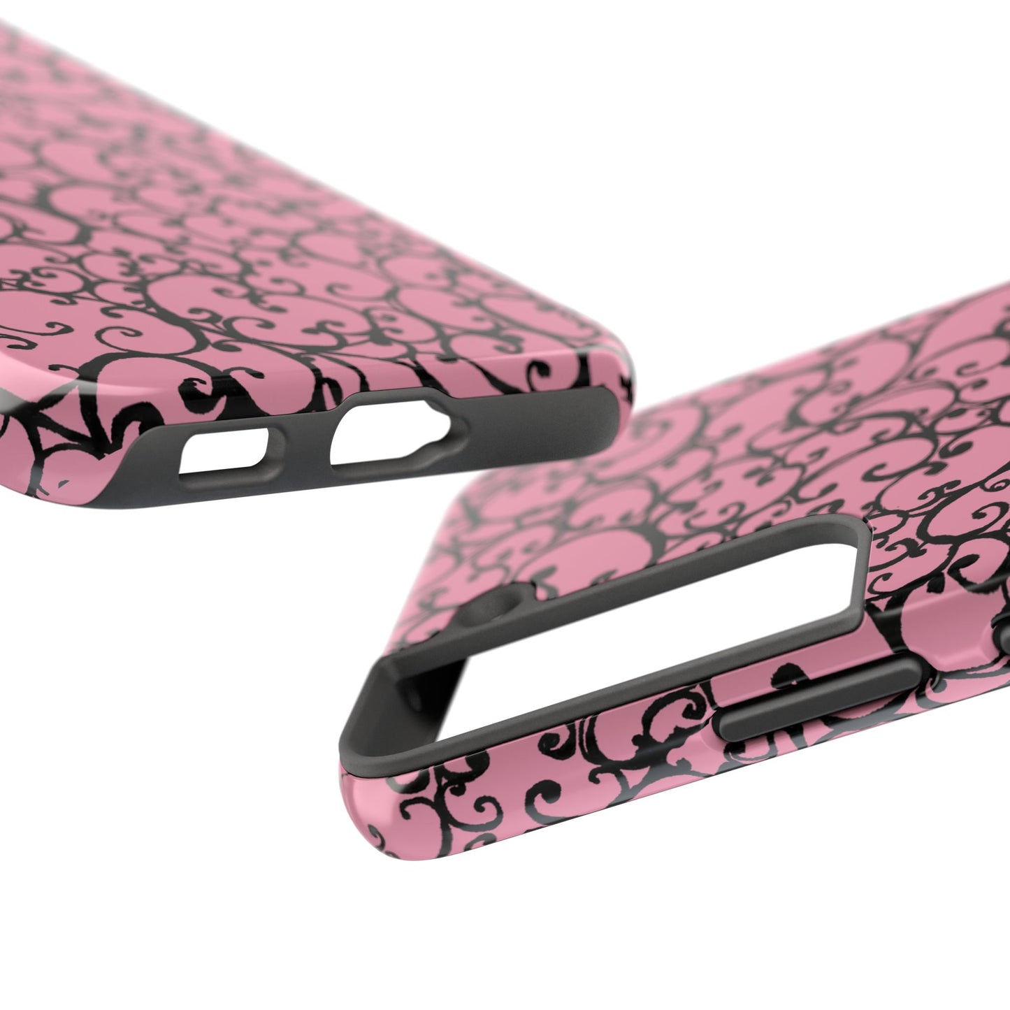 Scrollie Pink / Black Phone Case
