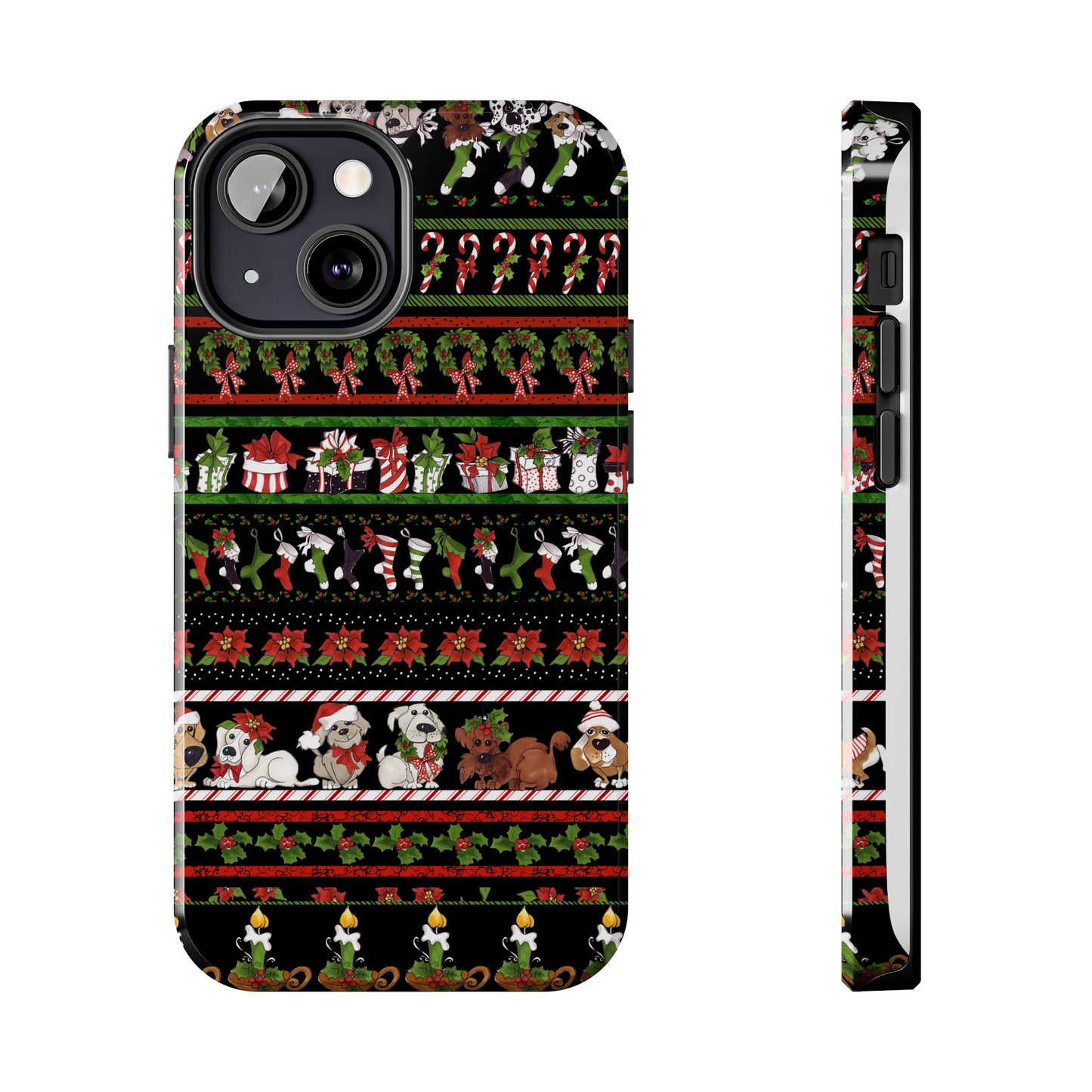 Holiday Borders Black Phone Case