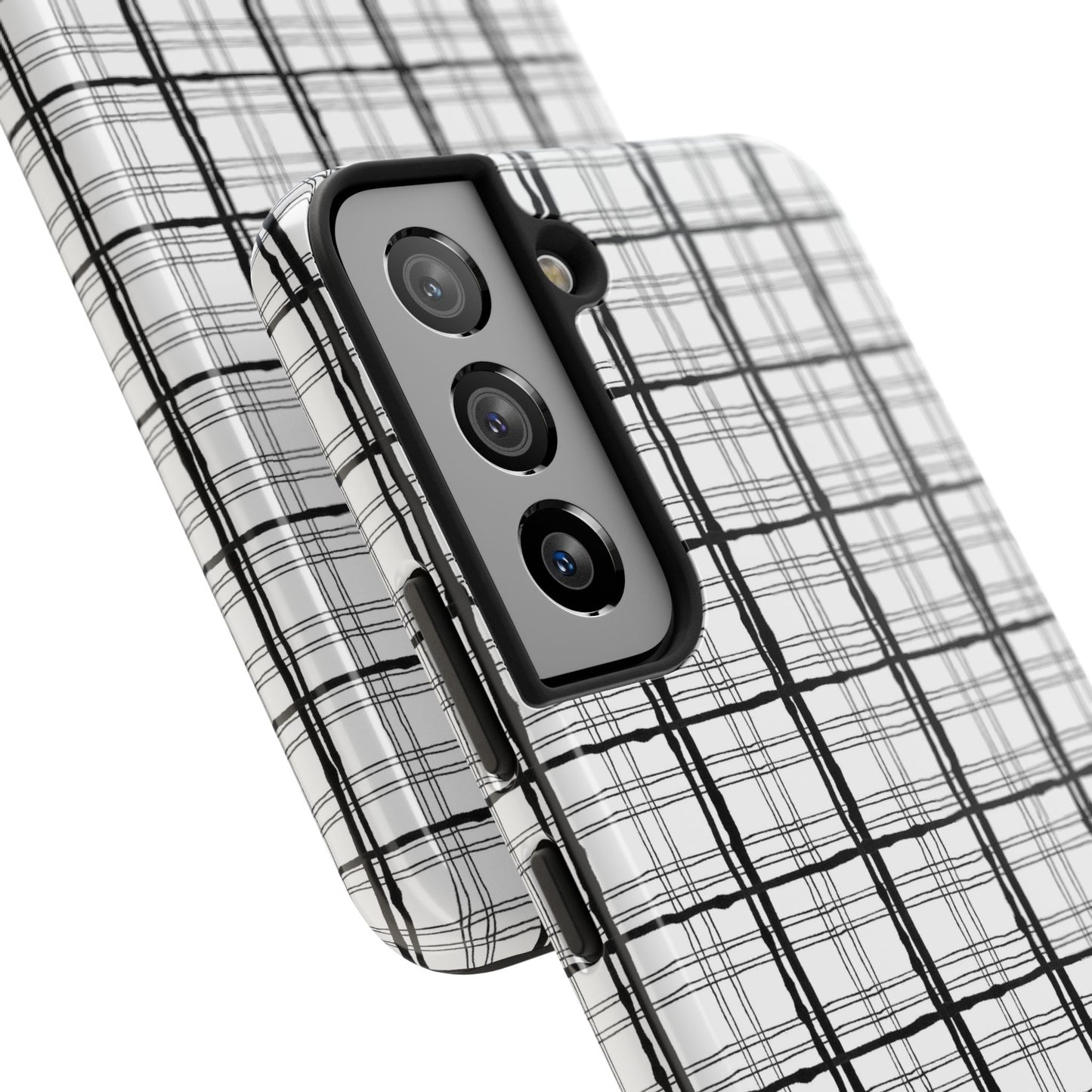 Sophistiplaid White / Black Phone Case
