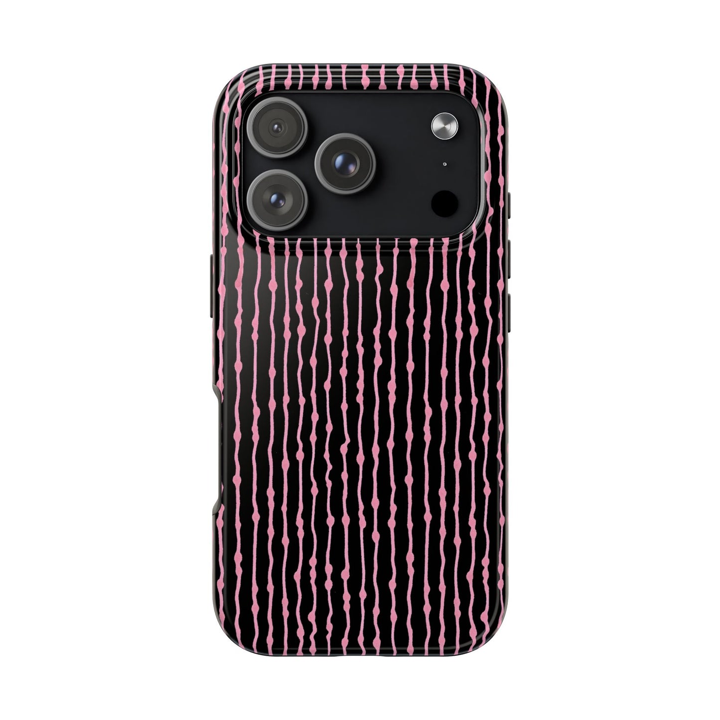 Faux Seersucker Black / Pink Phone Case