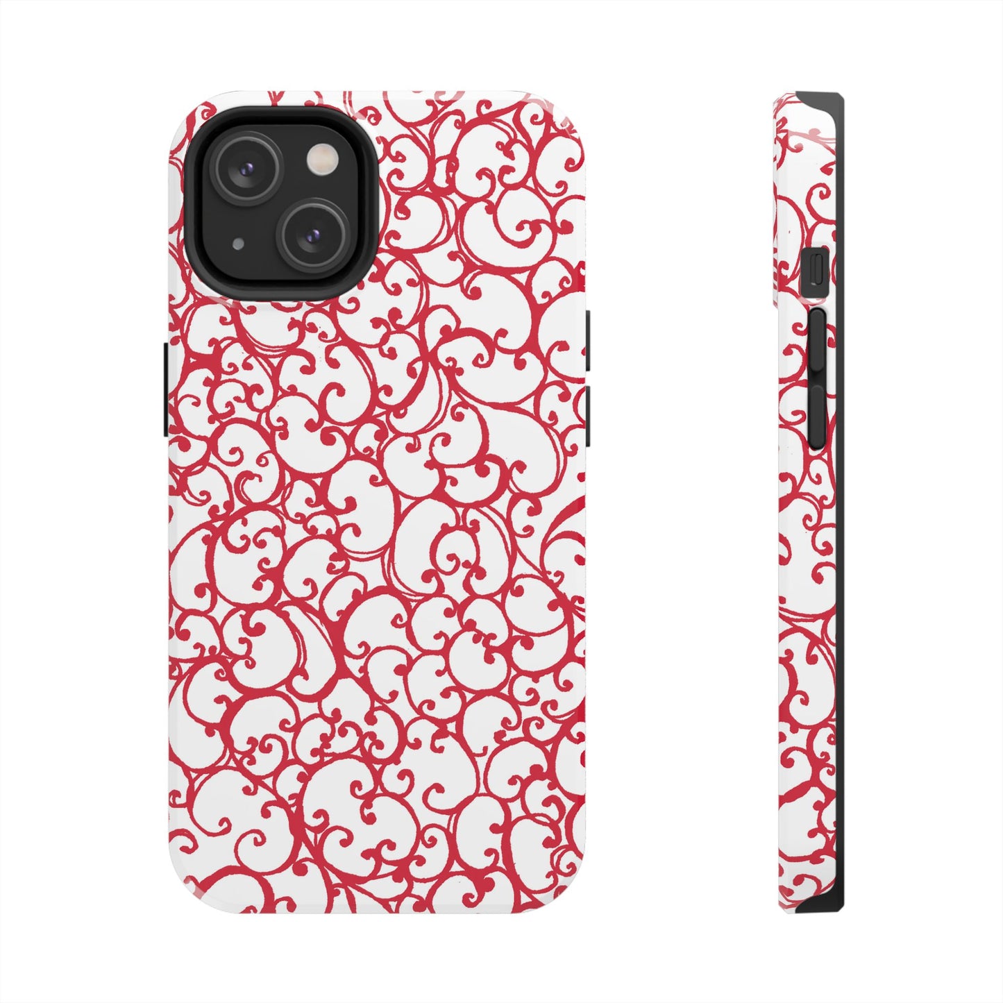 Scrollie White / Red Phone Case
