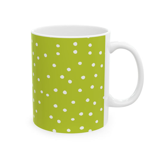 Dinky Dots Lime Green / White Cup