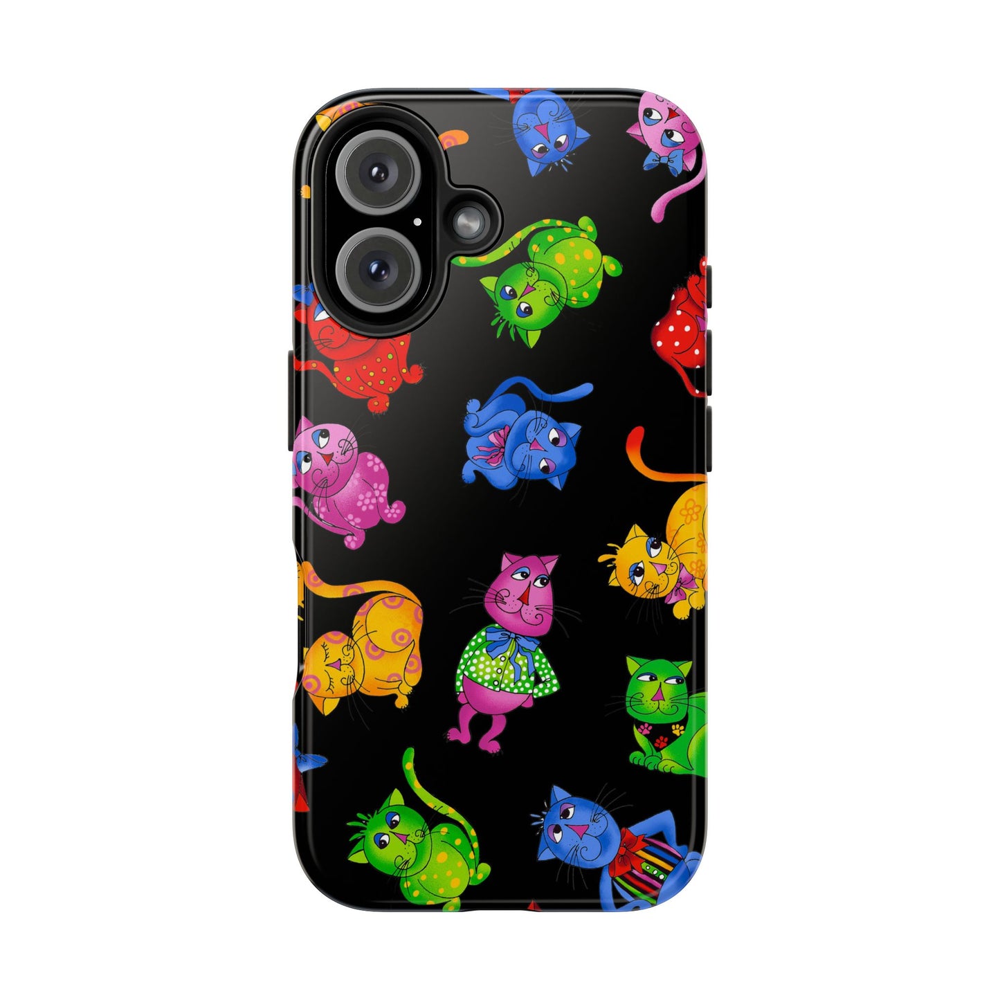 Tossed Cool Cats Black Phone Case