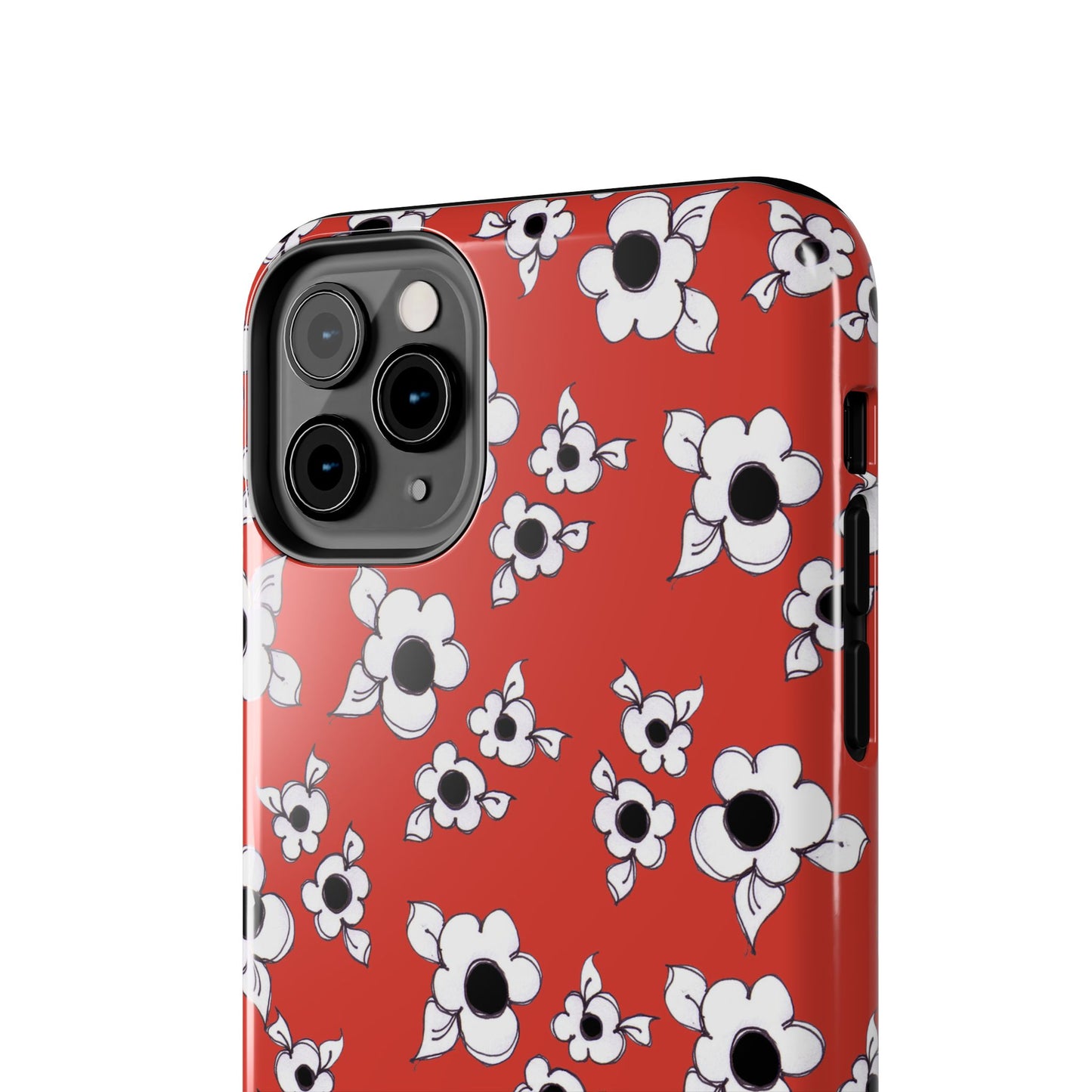 Daisy Cluster Red / Black Phone Case