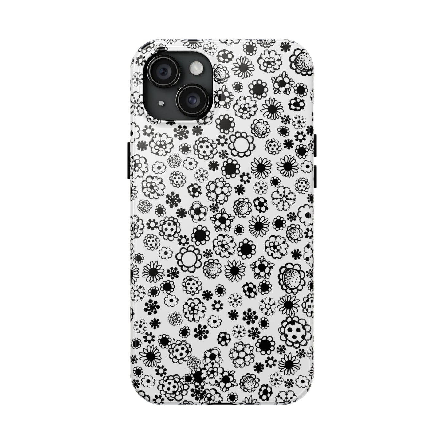 Posie Dots White / Black Phone Case