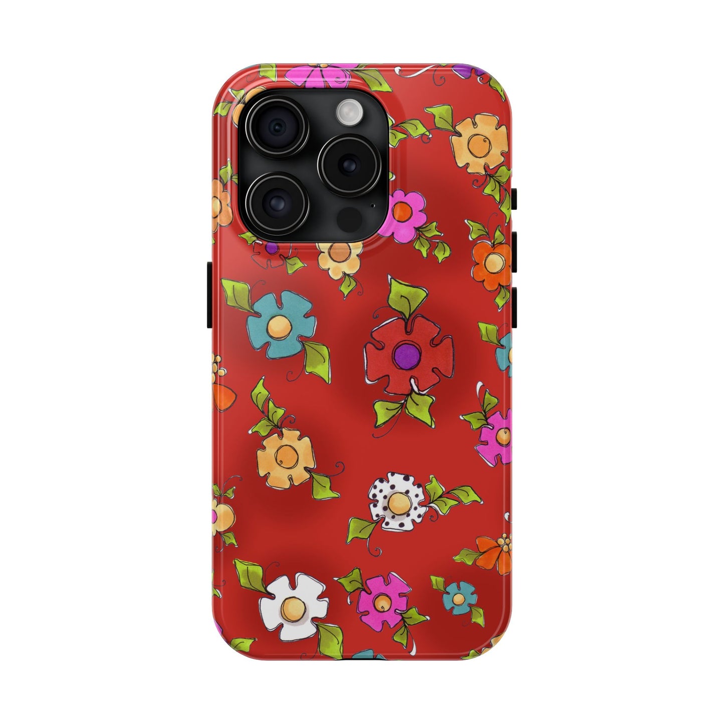 Happy Blooms Red Phone Case