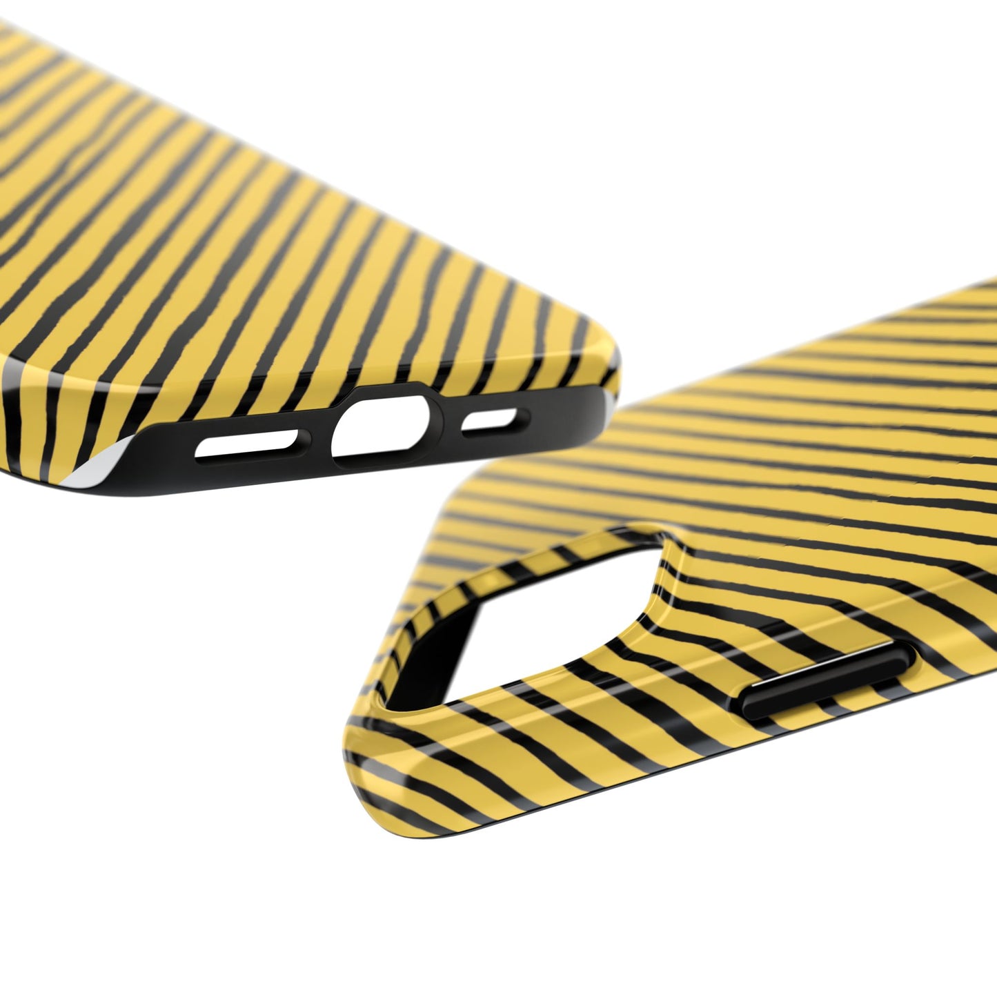 Quirky Bias Stripe Yellow / Black Phone Case