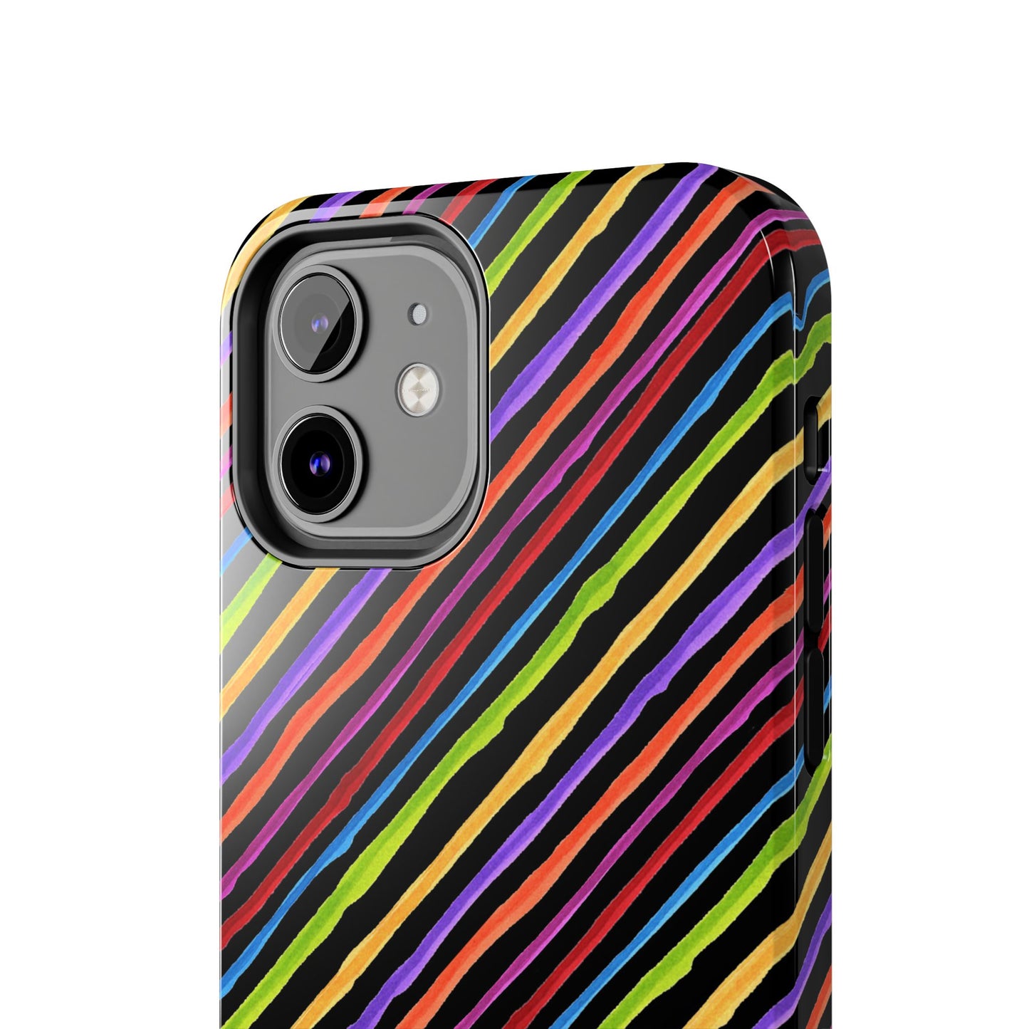 Quirky Bias Stripe Black Phone Case