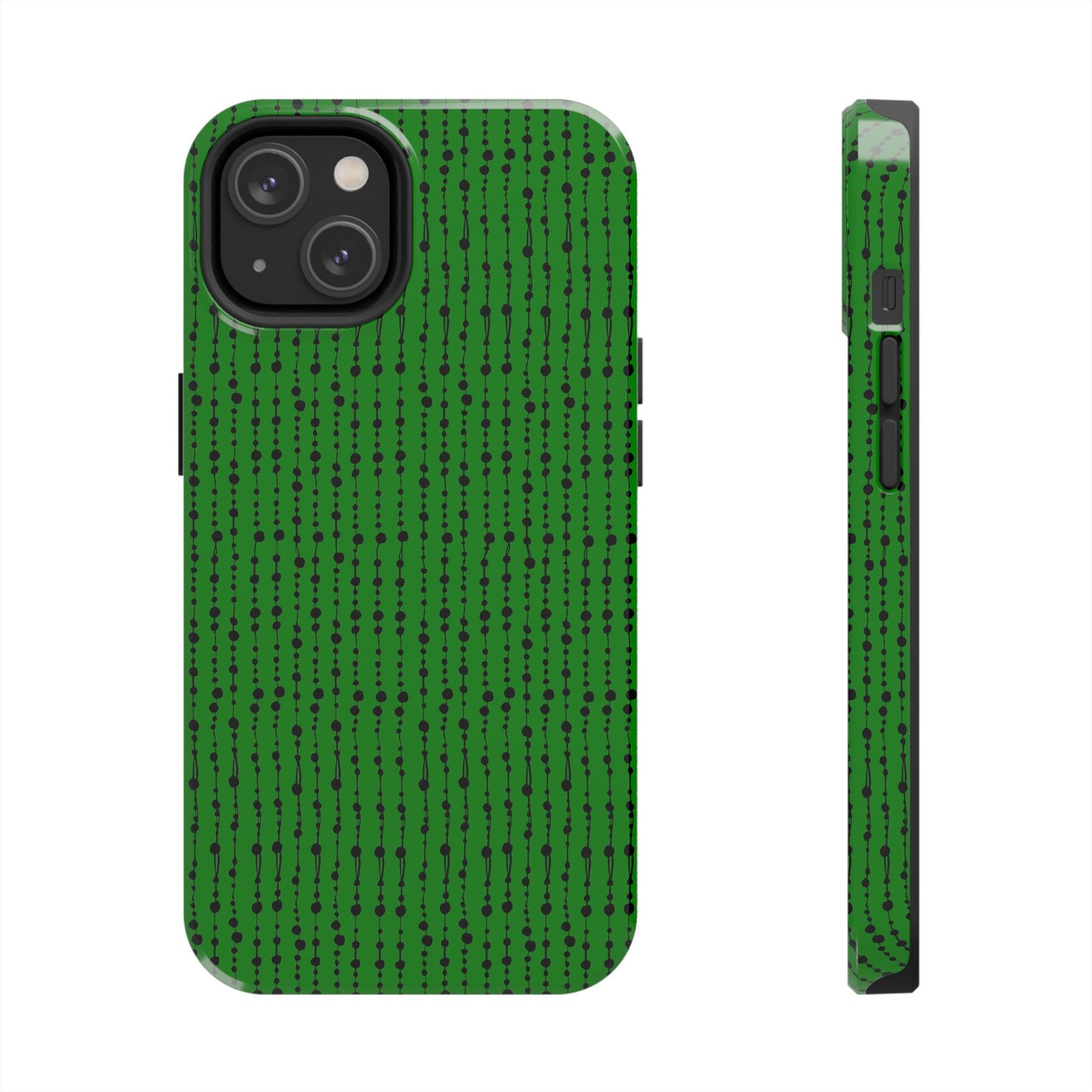 Beaded Curtain Green / Black Phone Case