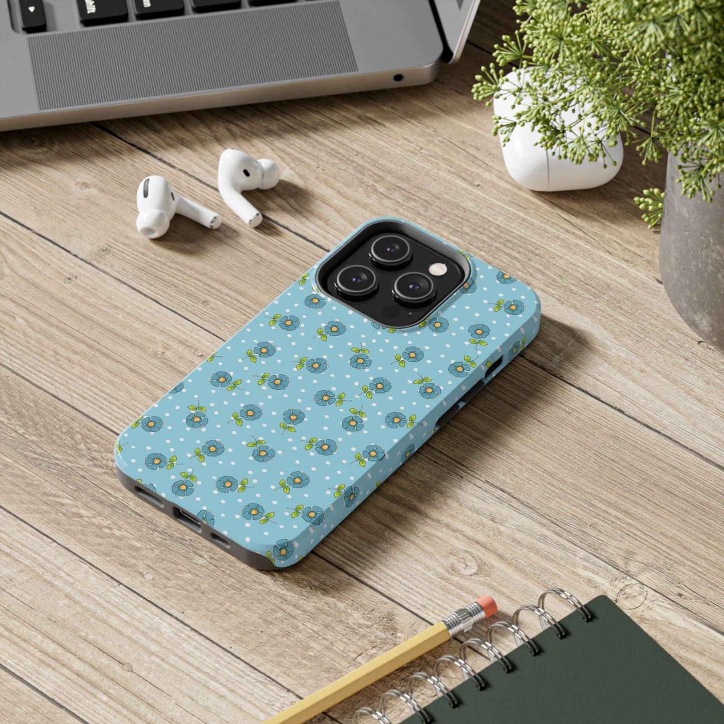 Daisy Dots Turquoise Phone Case