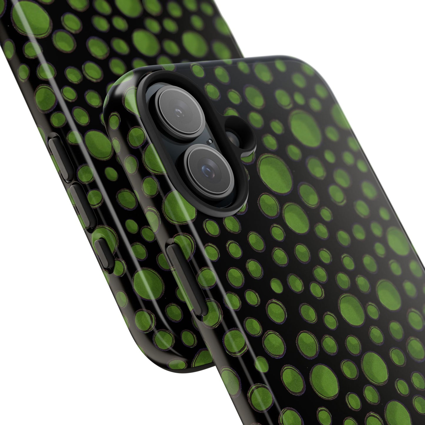 Dot Assortment Black / Green Phone Case