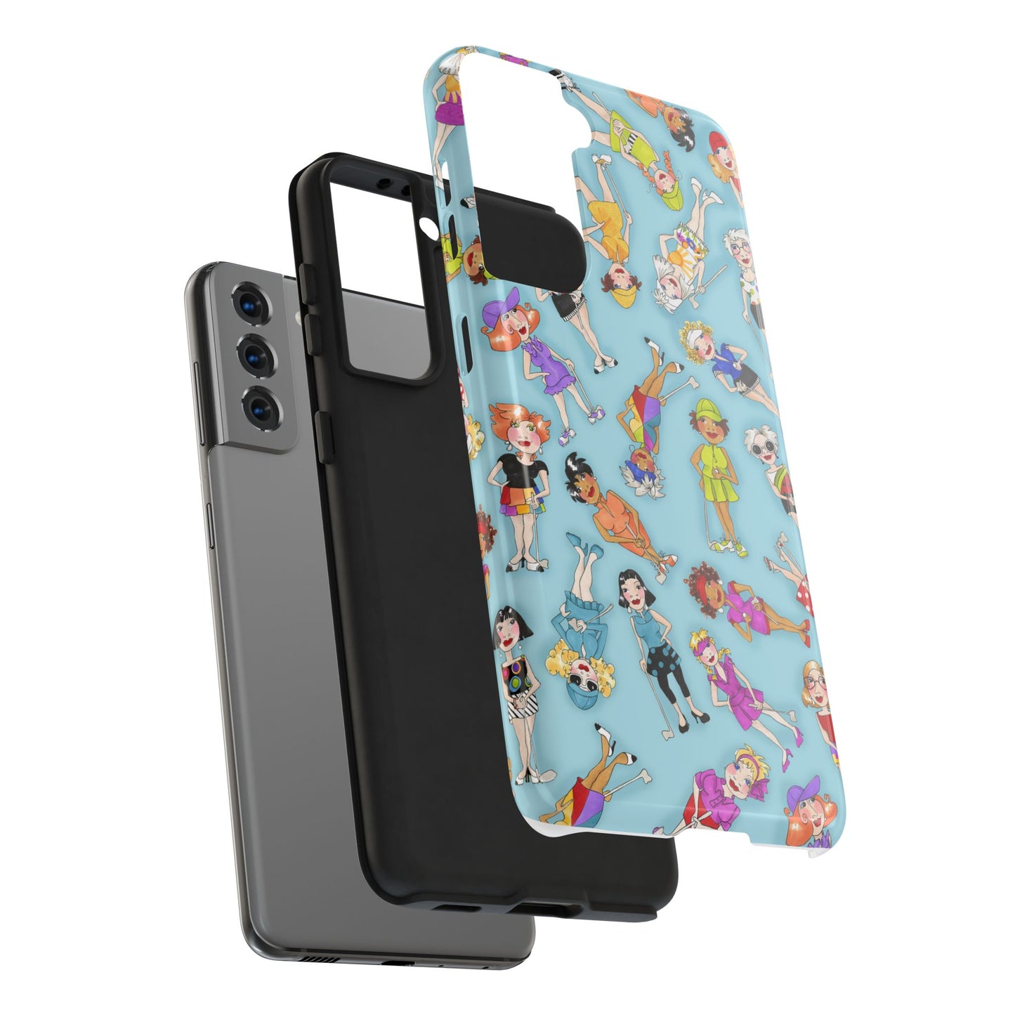 Tossed Golfer Girls Turquoise Phone Case