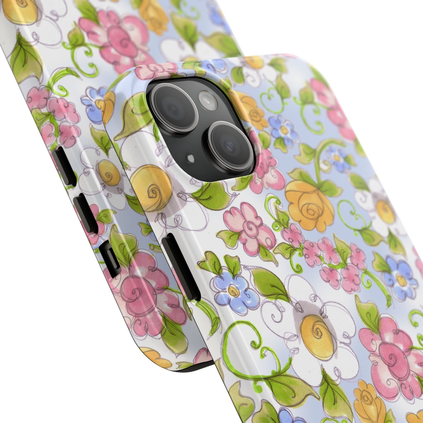 Flower Frolic Blue Phone Case