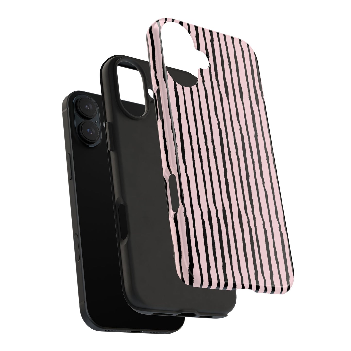 Sorta Stripe Light Pink / Black Phone Case